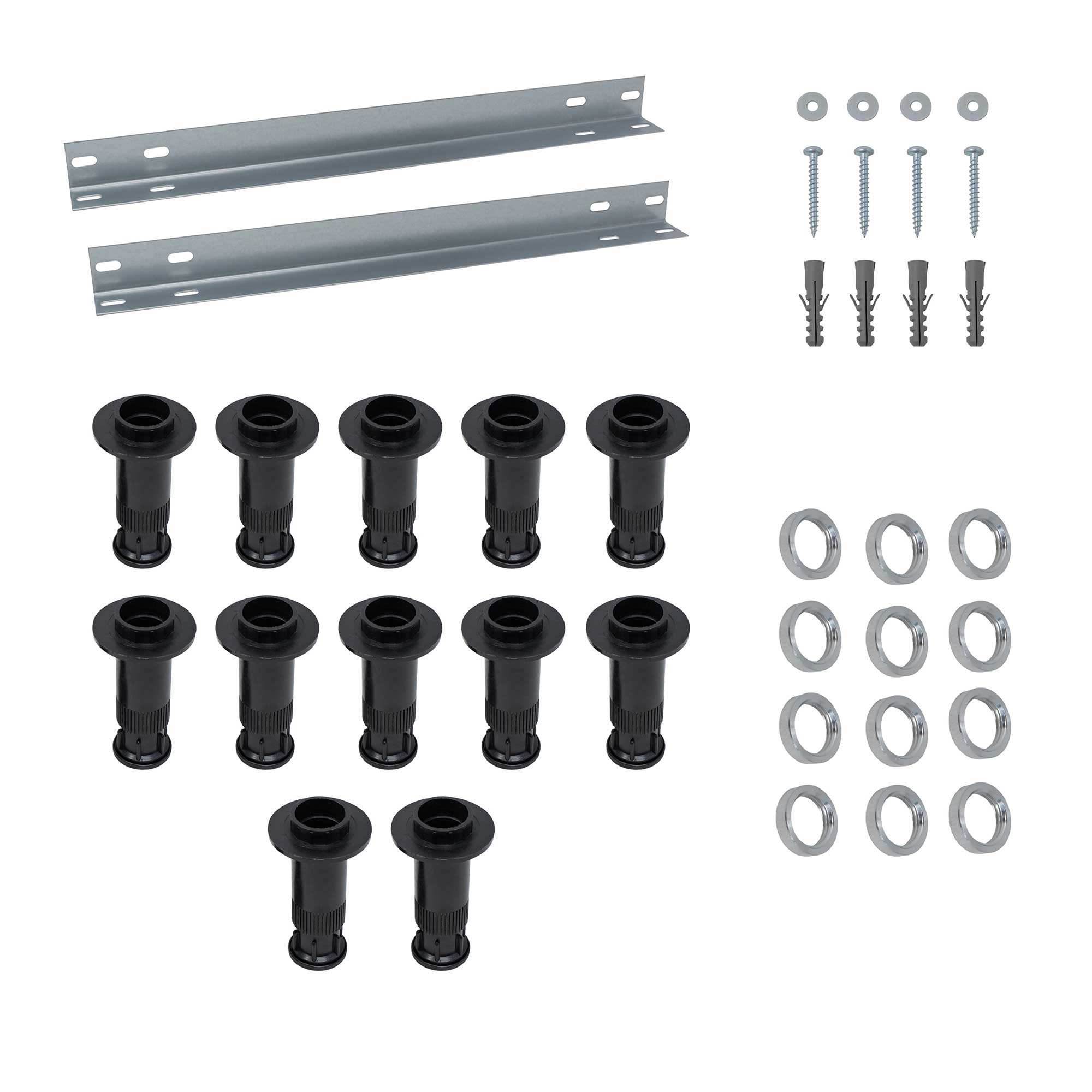 Breuer Wannenf&uuml;sse Set 2 | 15 St&uuml;tzf&uuml;&szlig;e/4 Montageschienen ab 1000 mm - Bild 1