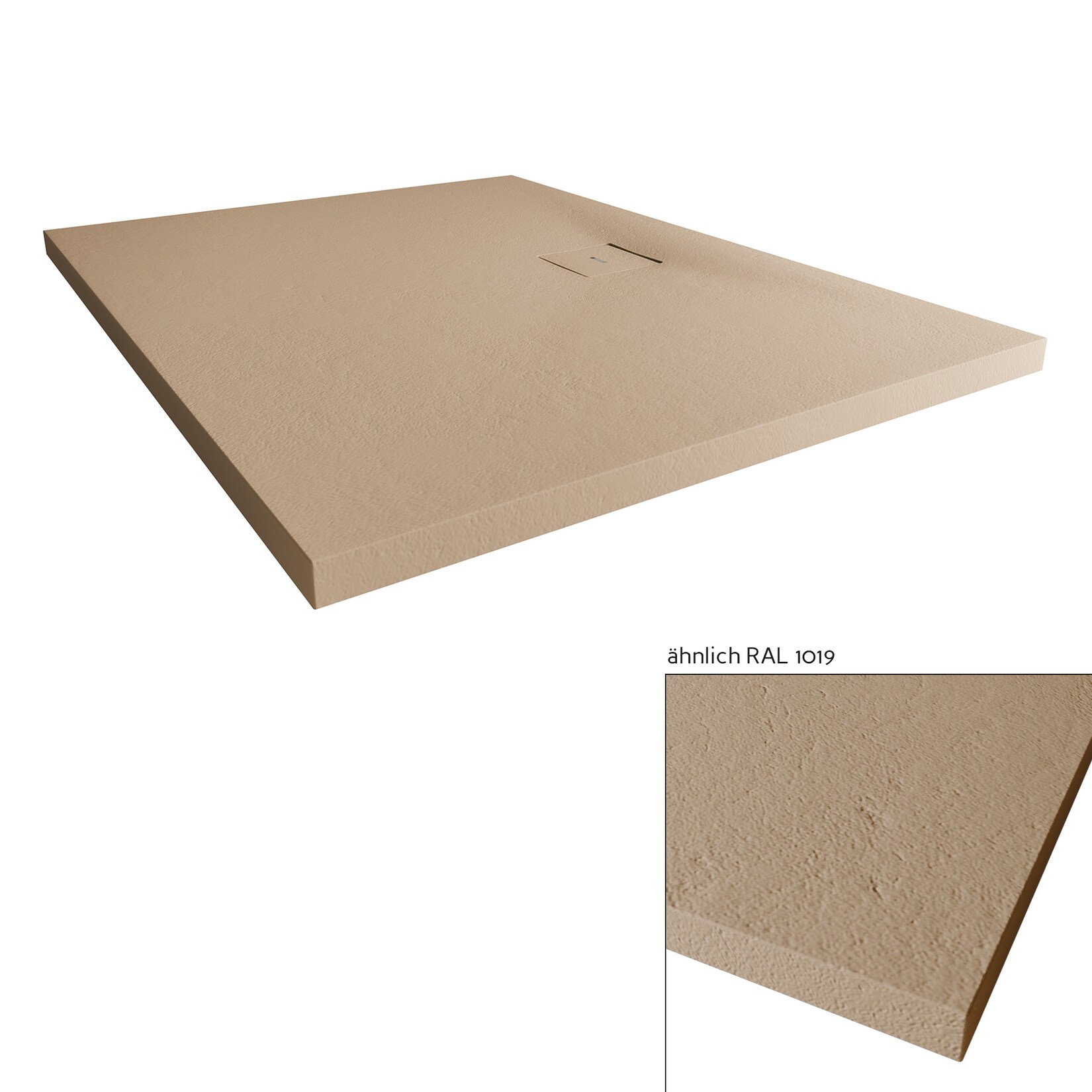 Breuer Modern Line Steinoptik Anthrazitgrau  Rechteckduschwanne inkl. Siphon 900/1400 | 04062963339050