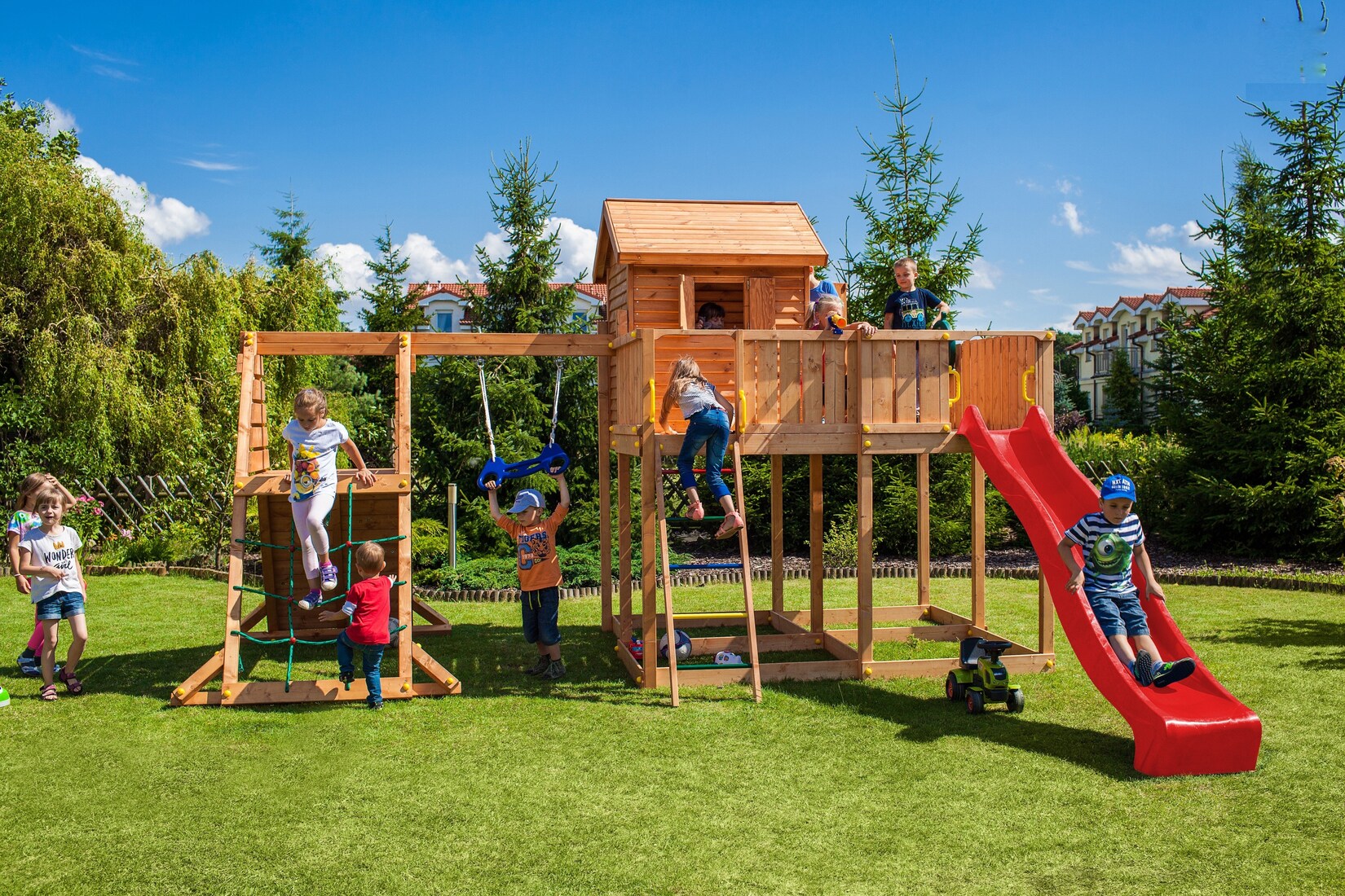 FUNGOO Spielturm Klettergerüst My_SPACE_XL  in versch. Ausführungen Spielplatz Holzschaukel | 05902730330097