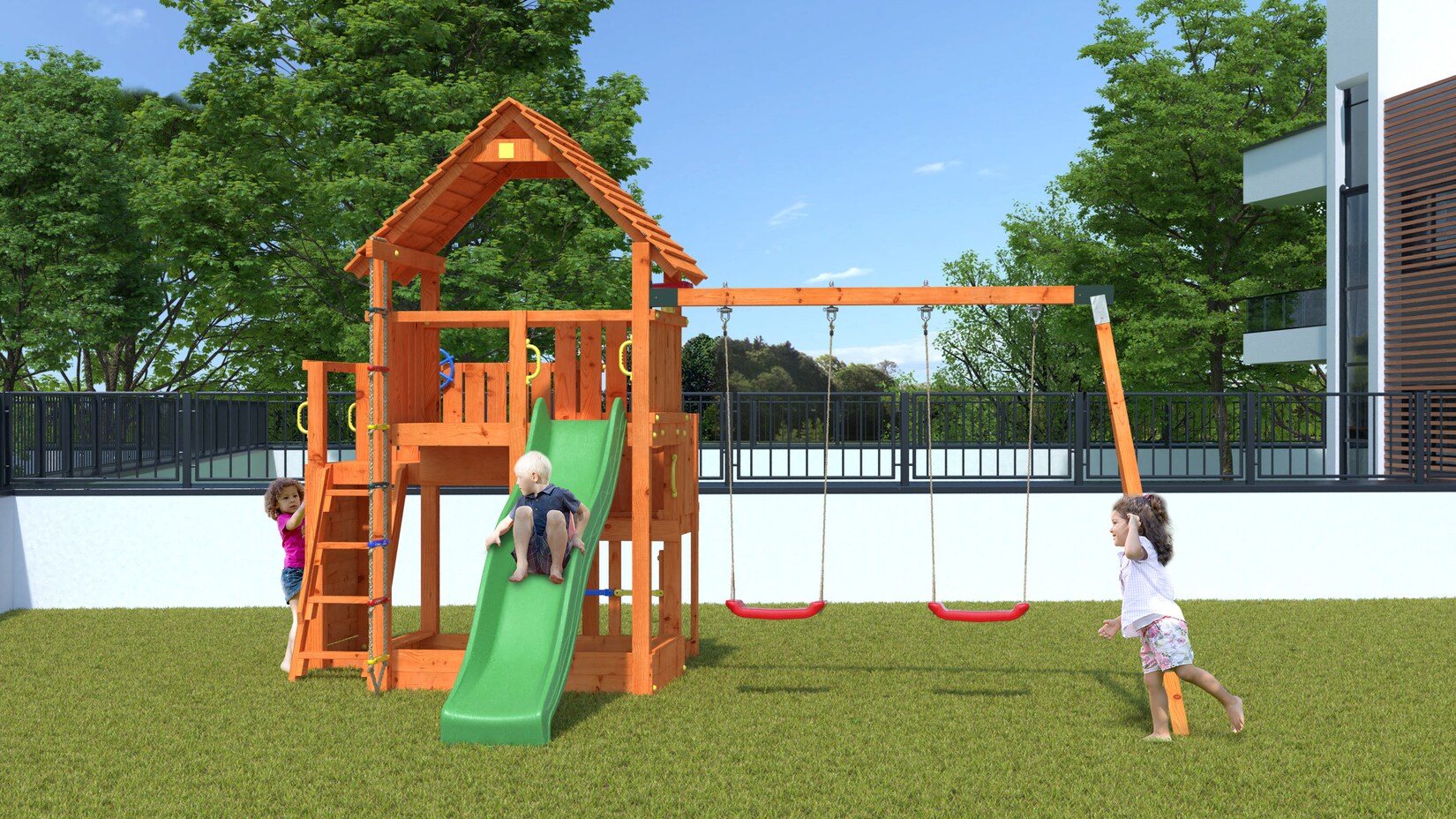 FUNGOO Spielturm Klettergerüst BIG LEADER MOVE RED | 05902730330974