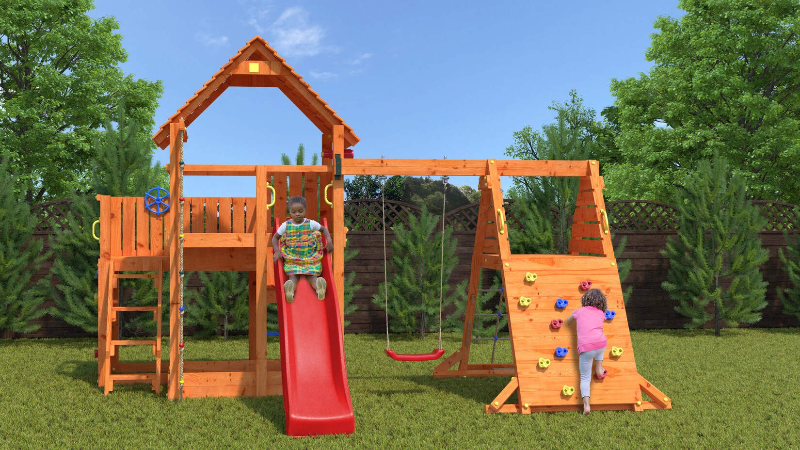 FUNGOO Spielturm Klettergerüst BIG LEADER SPIDER RED | 05902730330981