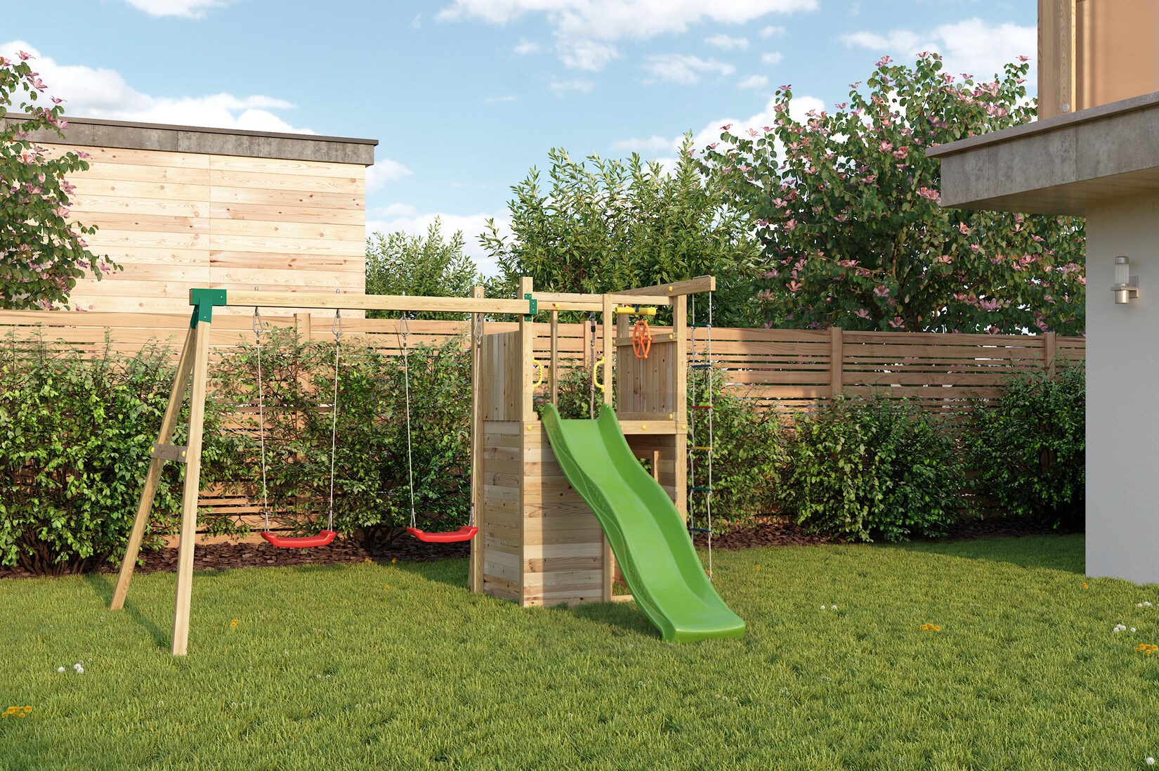 FUNGOO Spielturm Klettergerüst Houser | 05902730330288