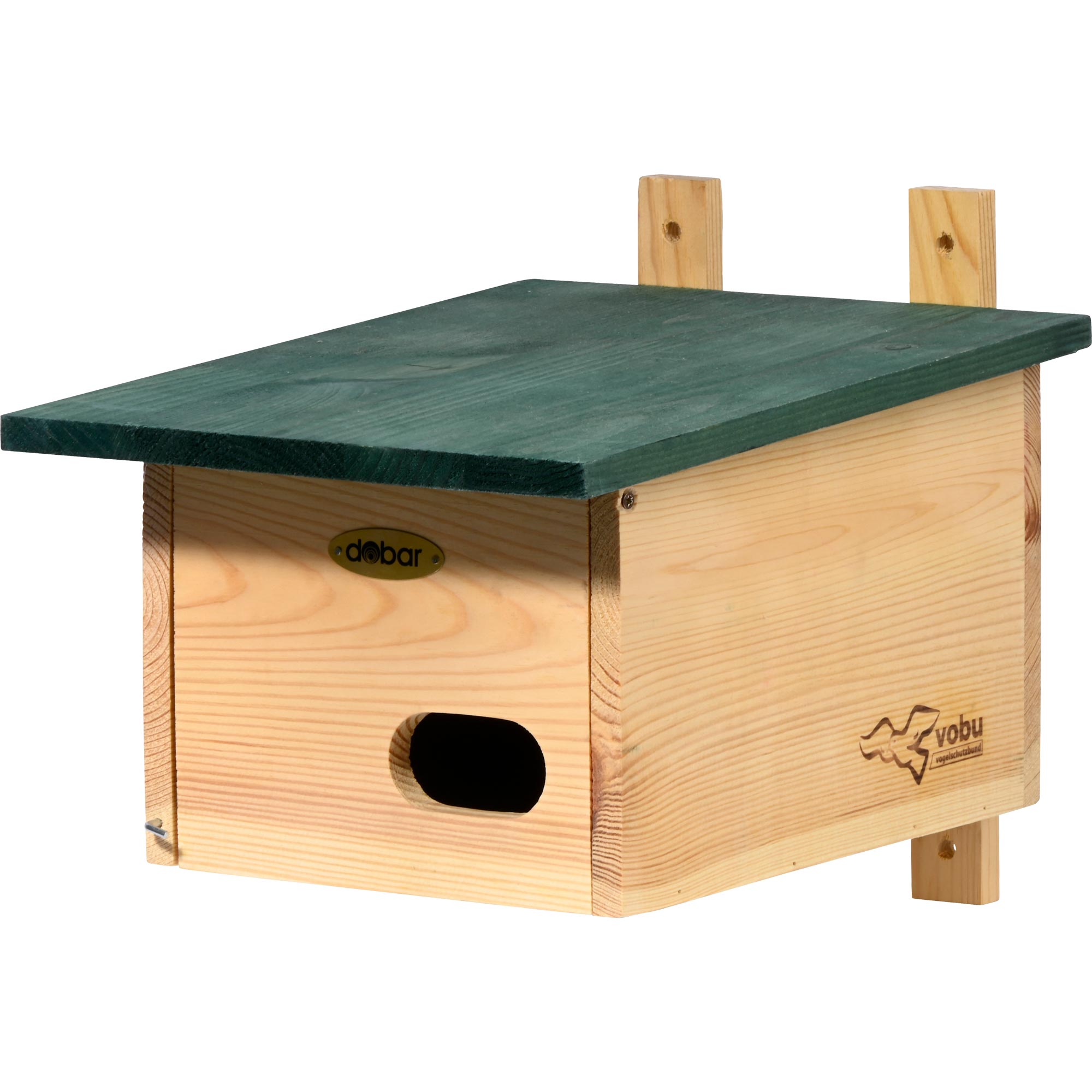 dobar VOBU-Nistkasten Spitzdach f&uuml;r Zaunk&ouml;nig aus Holz, 16x16,x5x28 cm - Bild 1