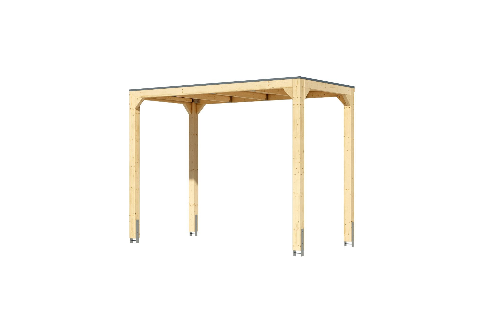 Karibu Promajna small Pavillon halb mit R&uuml;ckwand und 2 Lamellenw&auml;nden - Bild 1