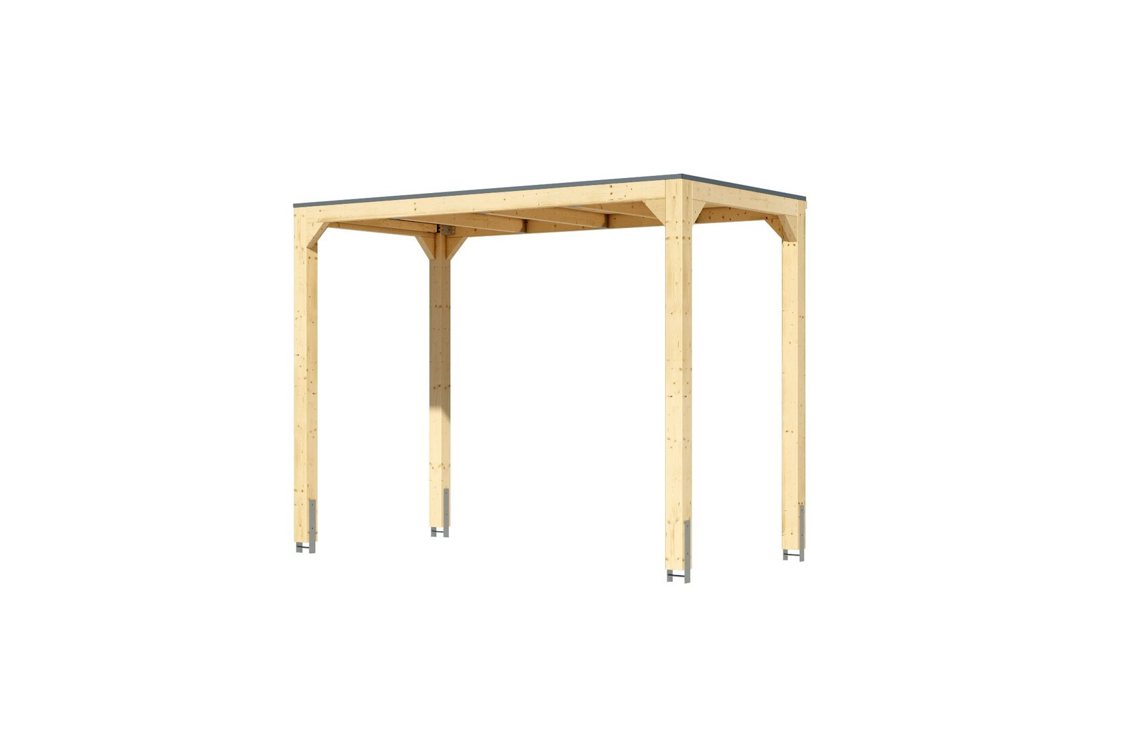 Karibu Promajna small Pavillon halb mit Rückwand und 2 Lamellenwänden