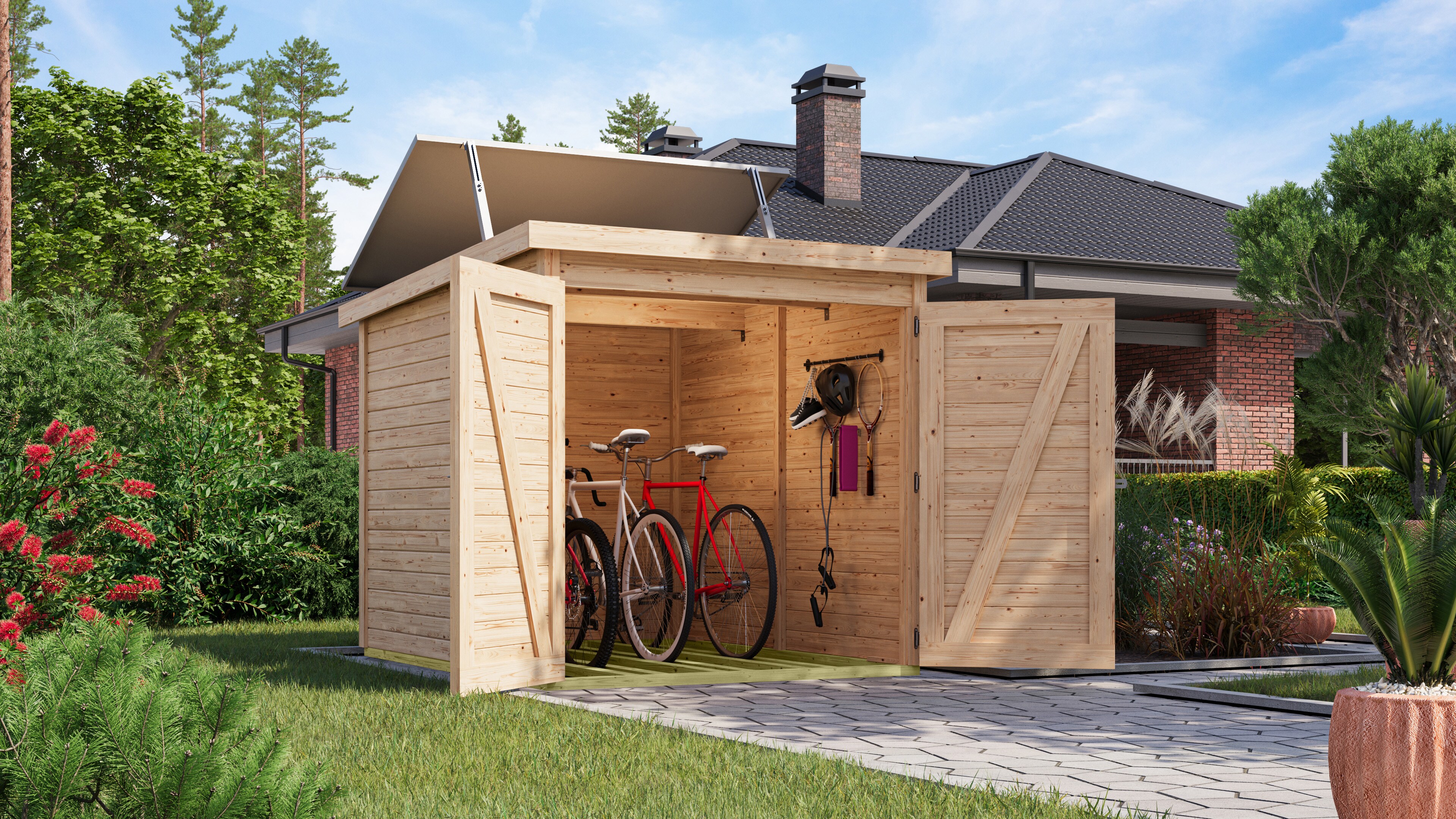 Karibu Fahrradgarage 3 Stellpl&auml;tze mit Solaranlage - Bild 1