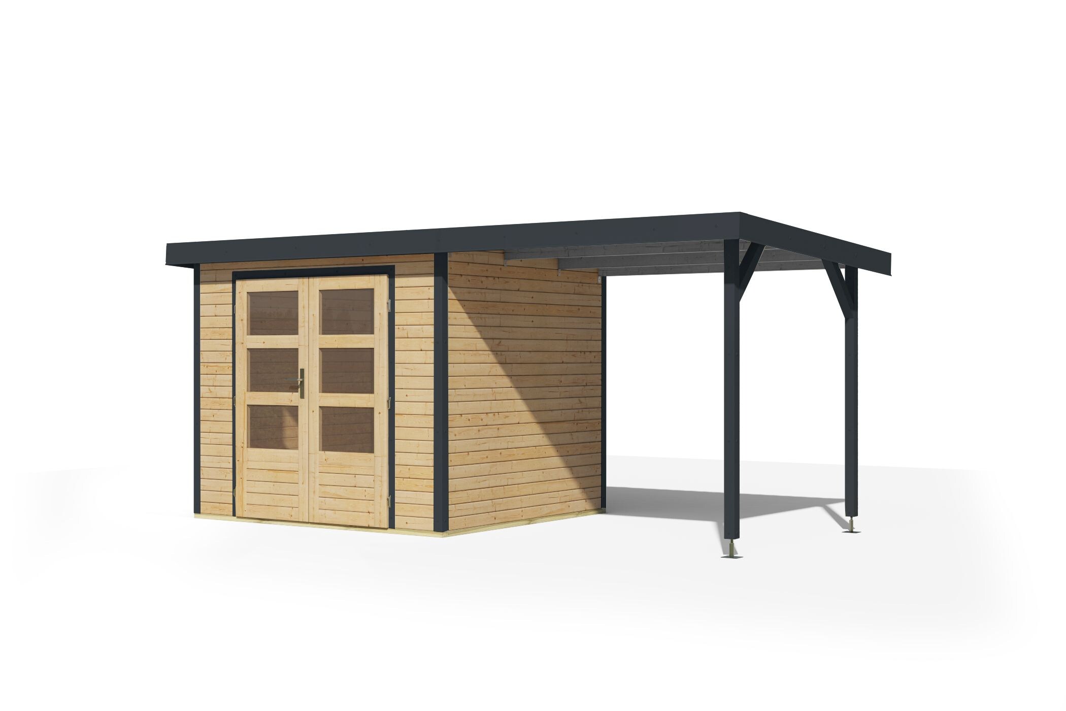 Karibu Gartenhaus Hollywood in versch. Gr&ouml;&szlig;en und Farben, opt. mit Anbaudach - Bild 1