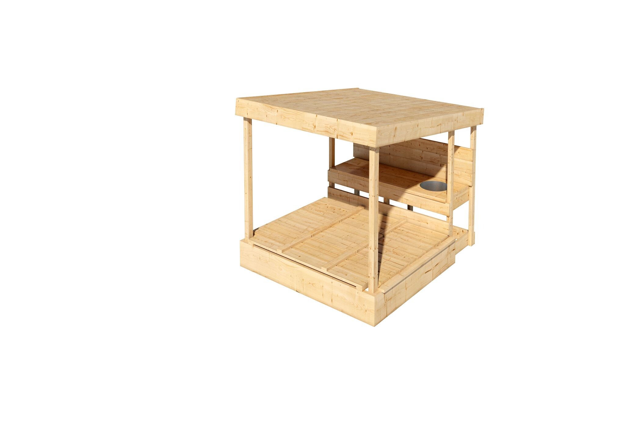 Karibu Sandkasten Max mit Dach und Matschk&uuml;che - Bild 1