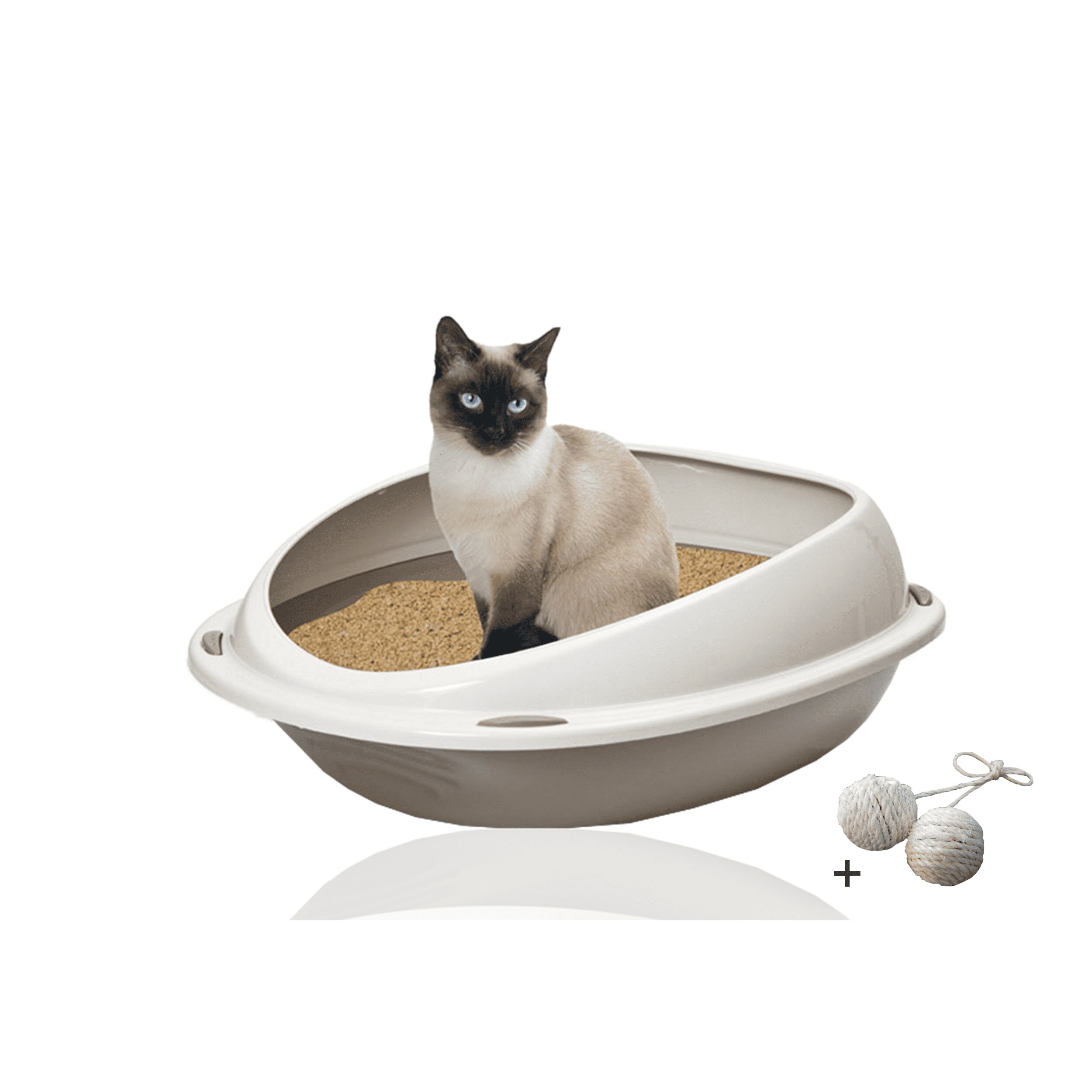 Rohrschneider Katzentoilette Shuttle rosa + Spielkugel 2er-Set - Bild 1