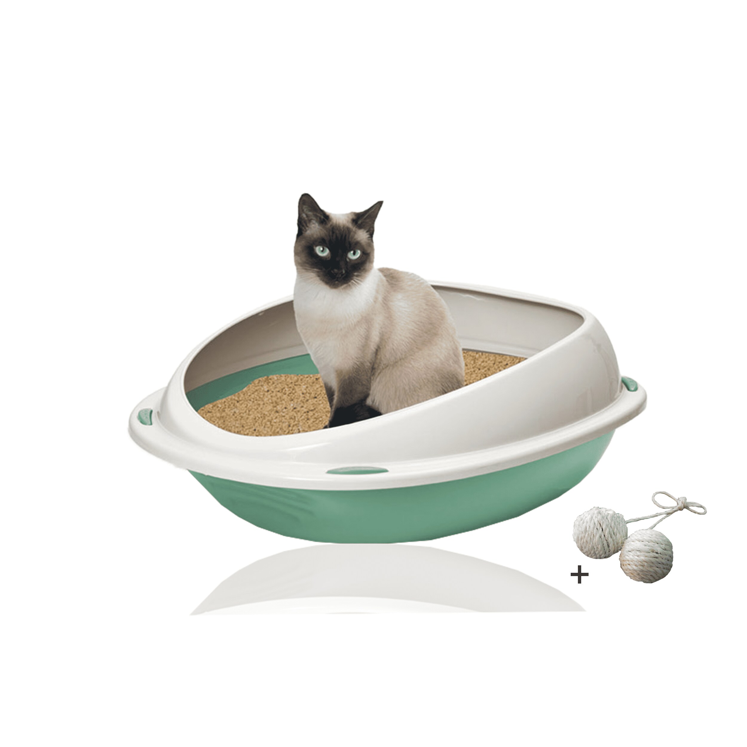 Rohrschneider Katzentoilette Shuttle rosa + Spielkugel 2er-Set - Bild 1