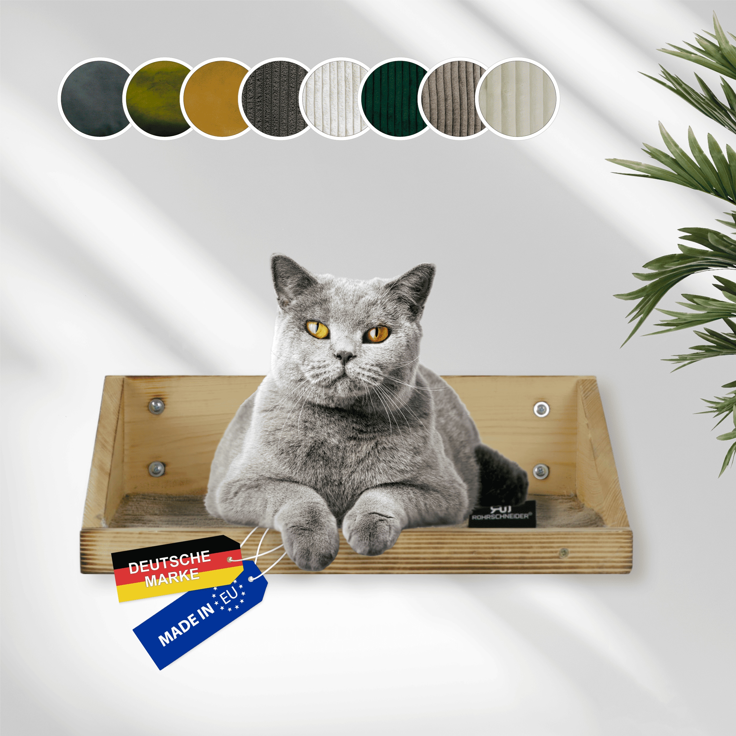 Rohrschneider Wandmulde geflammt+ Stoffeinlage Cord breit taupe - Bild 1