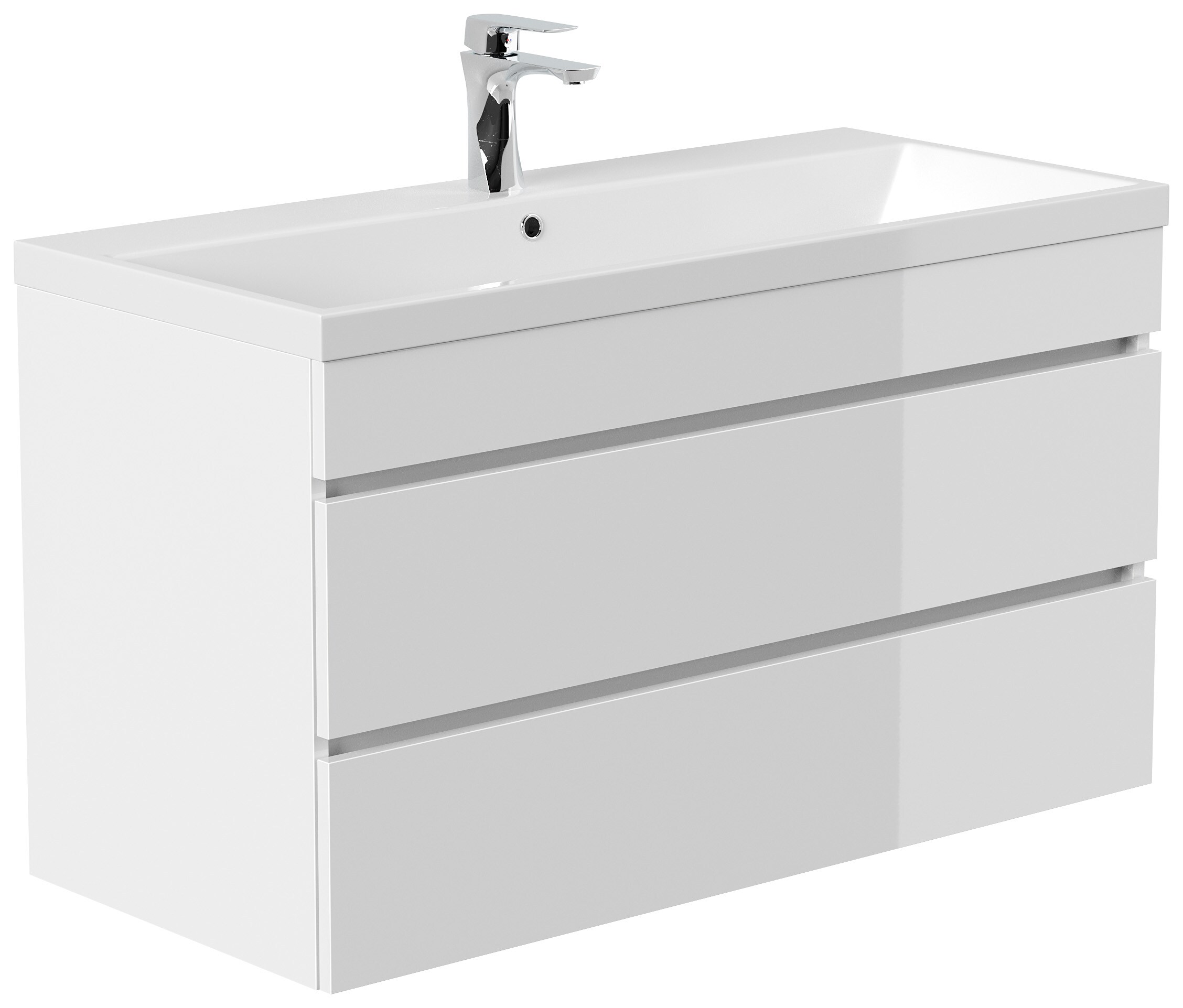 Badm&ouml;bel Fellini 100 SoftClose mit grifflosen Schubladen in versch. Ausf&uuml;hrungen - Bild 1