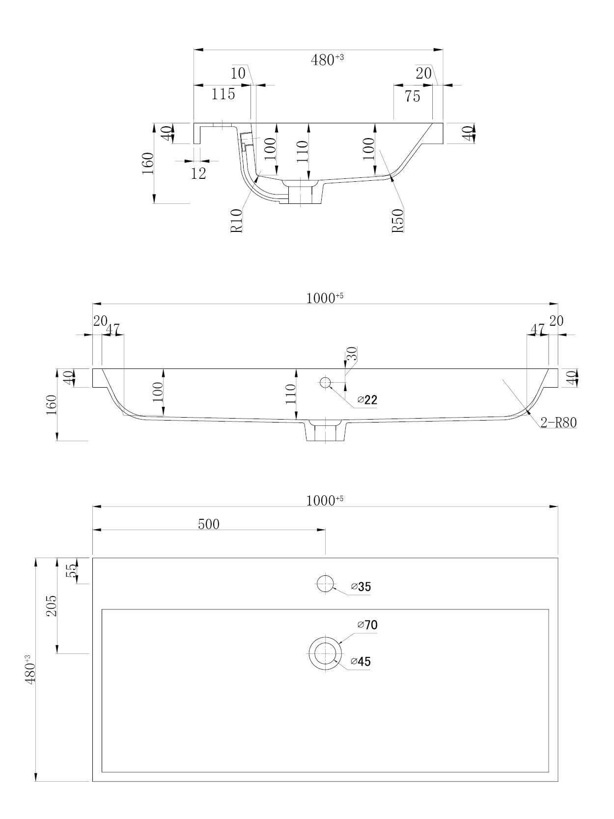 Badm&ouml;bel Fellini 100 SoftClose mit grifflosen Schubladen in versch. Ausf&uuml;hrungen - Bild 1