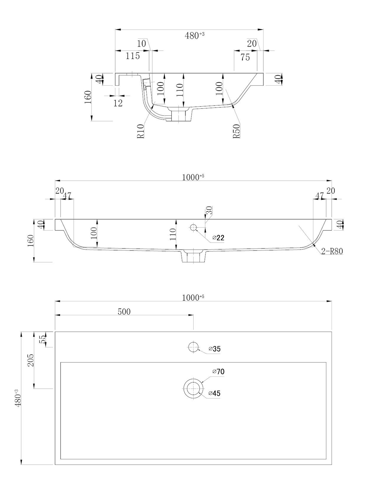 Badmöbel Fellini 100 SoftClose mit grifflosen Schubladen in versch. Ausführungen | 04251982673799