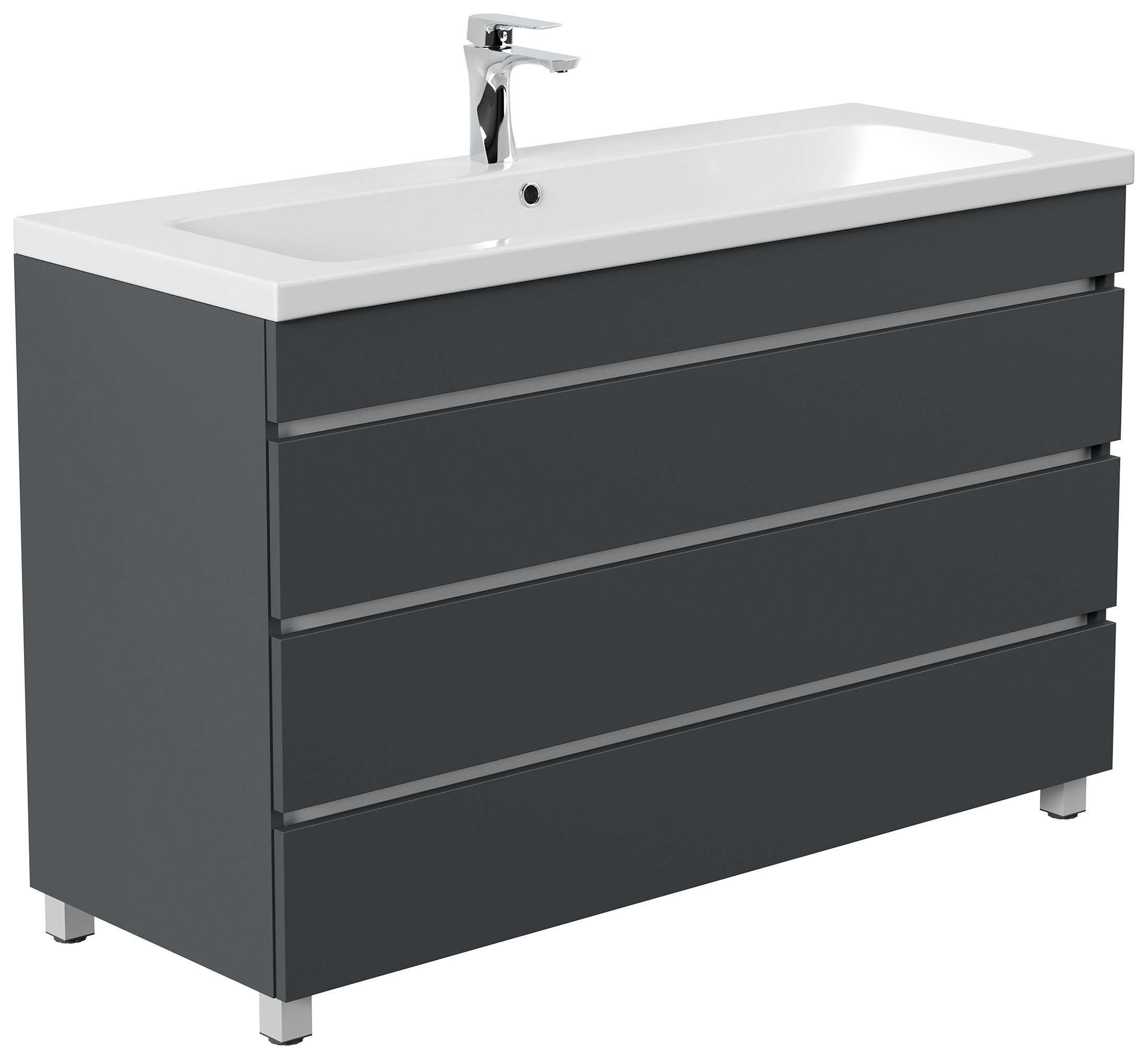 Stand Badm&ouml;bel Fellini 120 SoftClose eiche gold mit drei grifflosen Schubladen - Bild 1