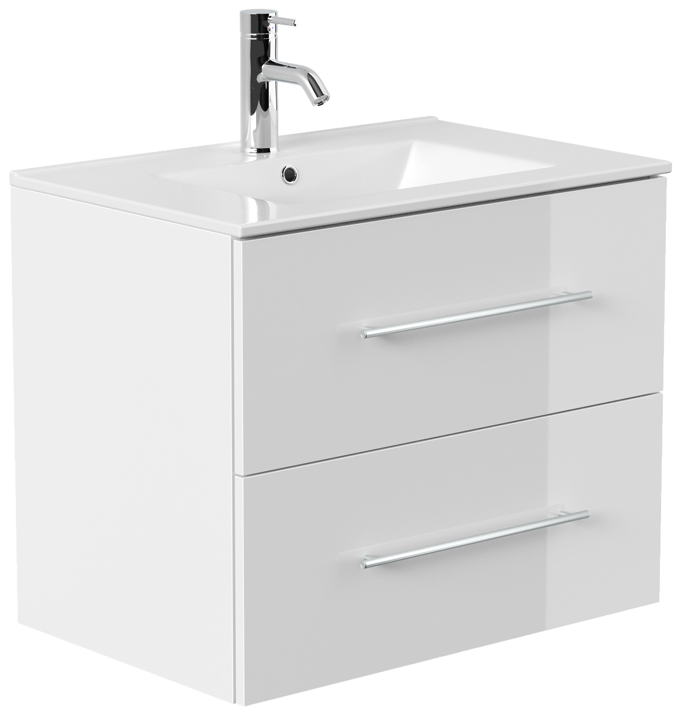 Badm&ouml;bel Homeline 70 weiss hochglanz - Bild 1