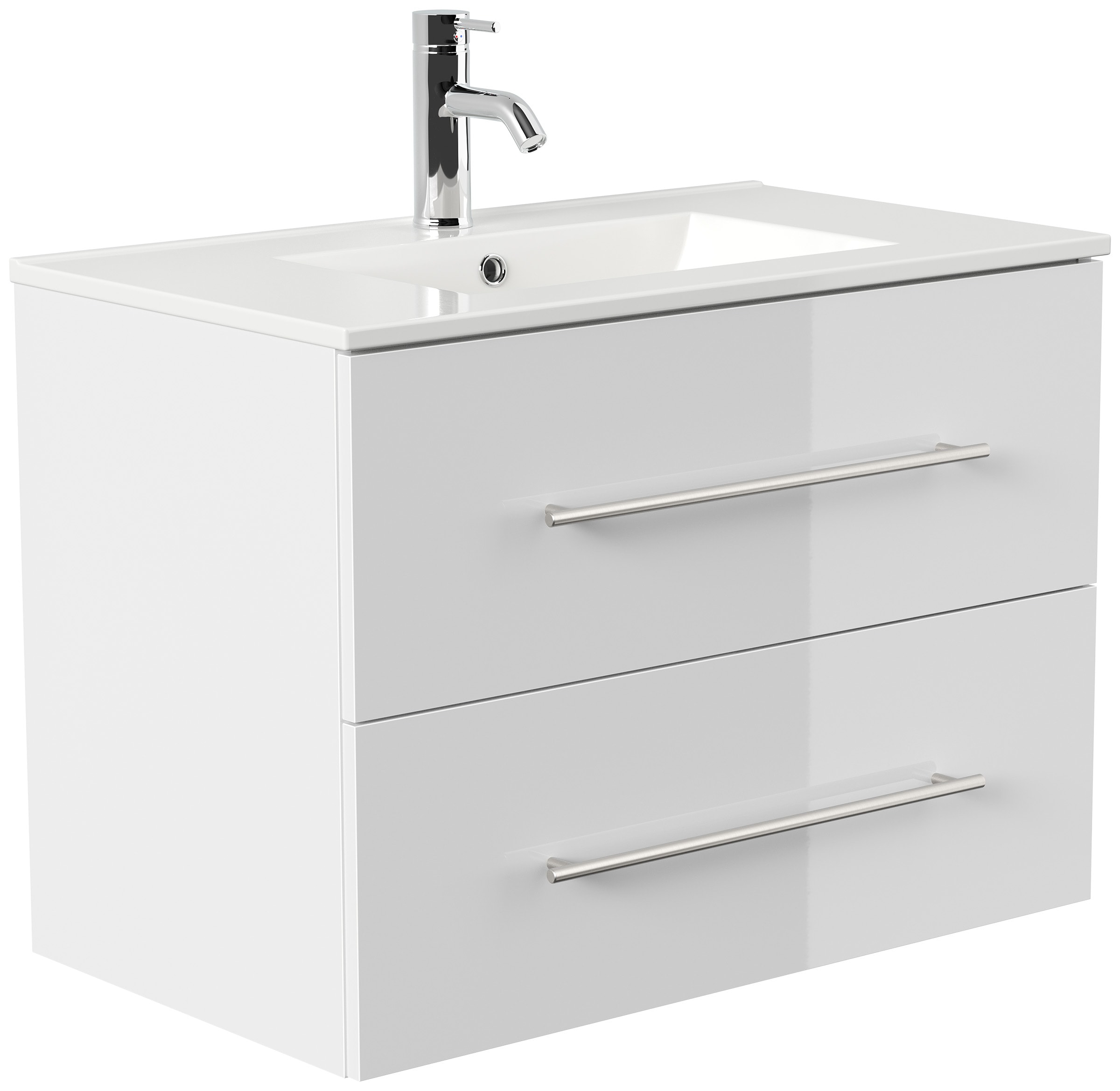 Badm&ouml;bel Homeline 80 weiss hochglanz - Bild 1