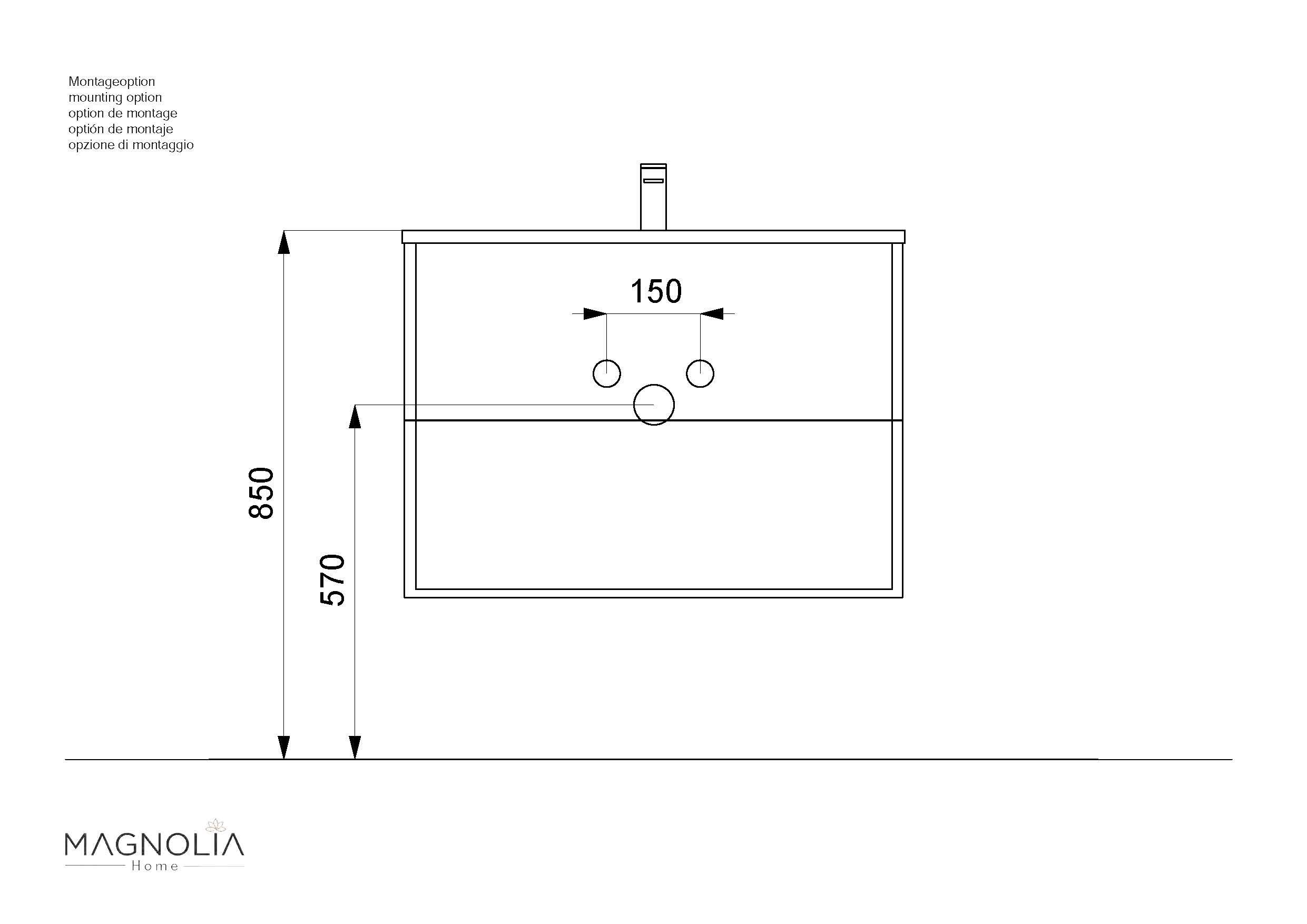 Badm&ouml;bel Homeline 80 weiss hochglanz - Bild 1