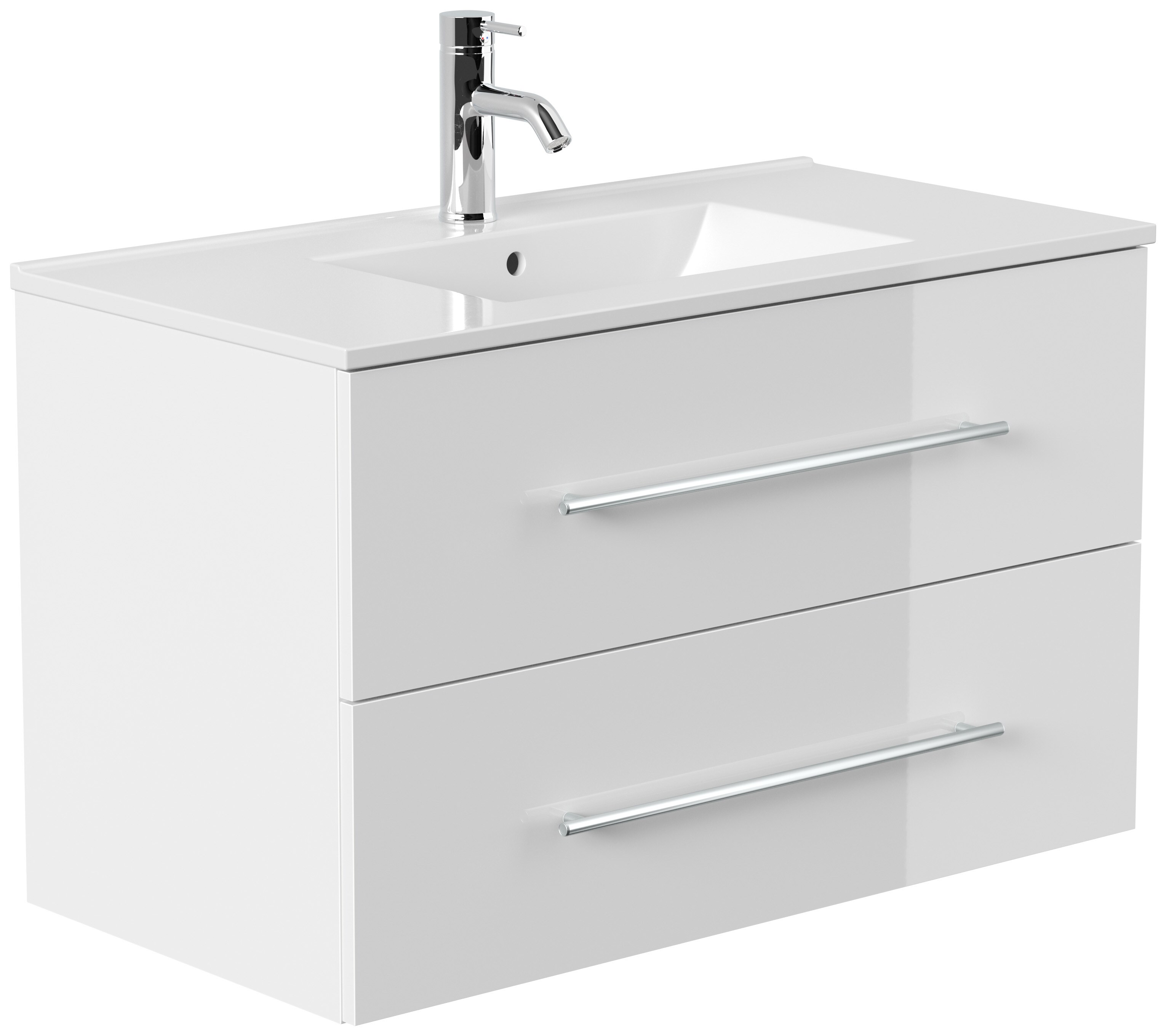 Badm&ouml;bel Homeline 90 weiss hochglanz - Bild 1