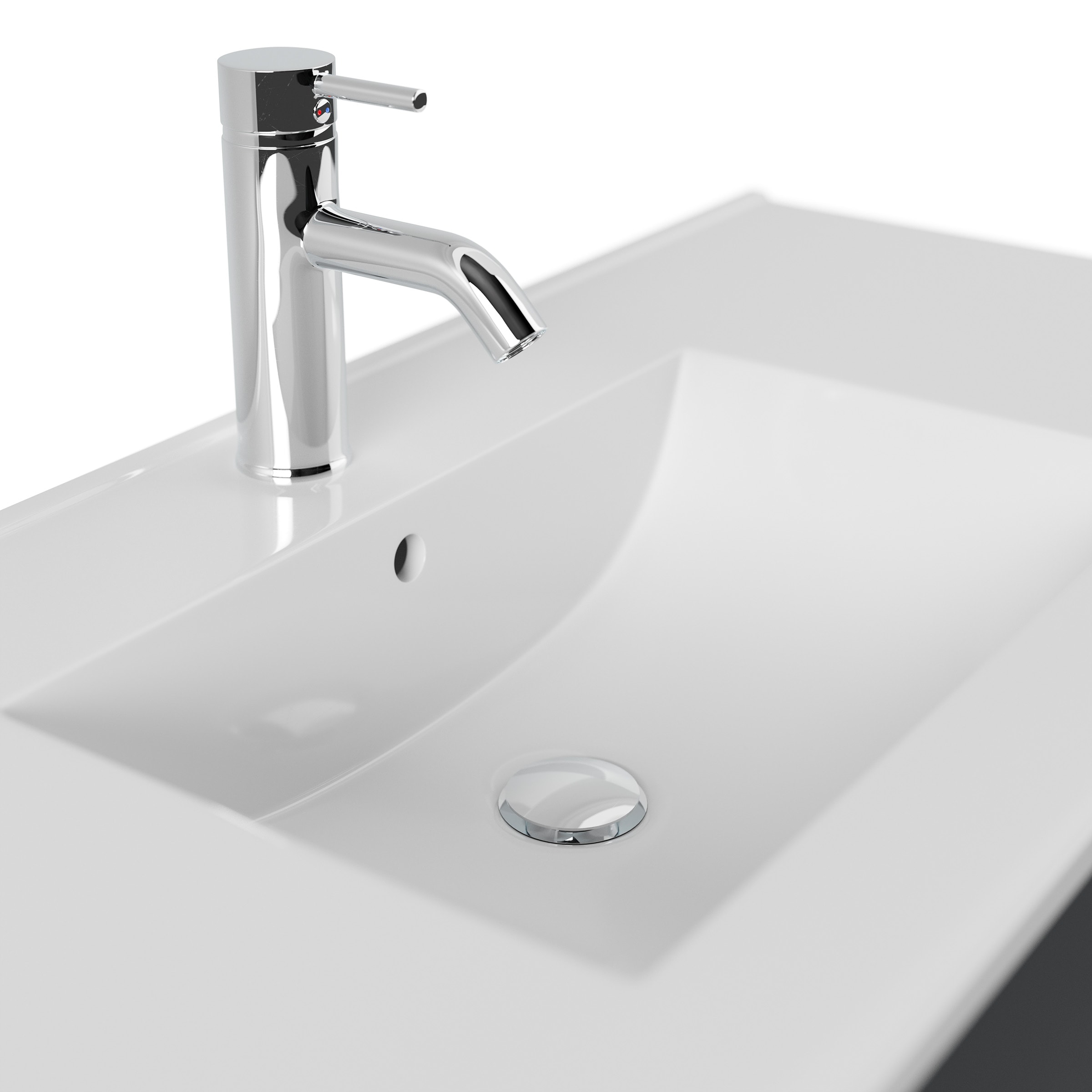 Badm&ouml;bel Homeline 100 weiss hochglanz - Bild 1