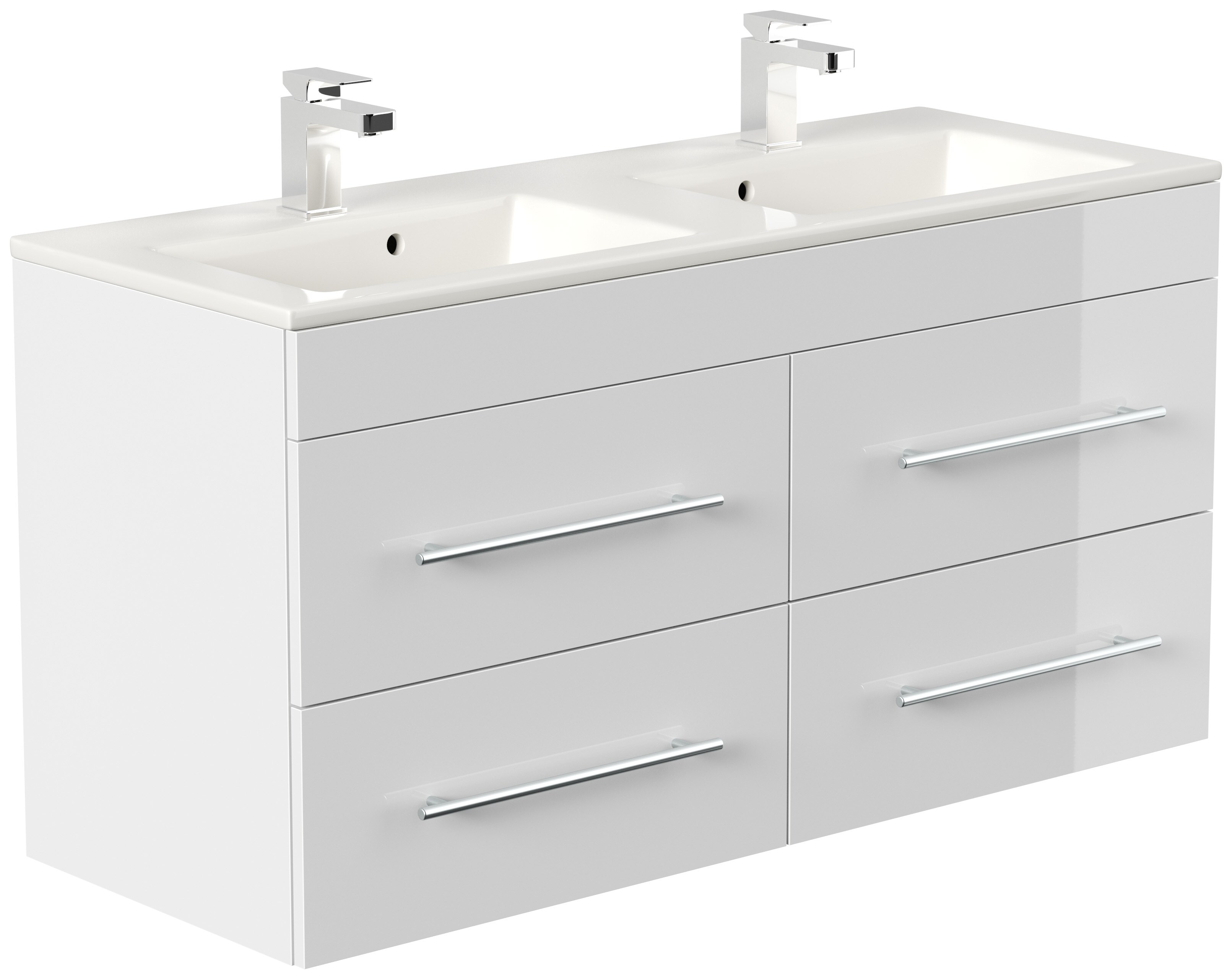 Badm&ouml;bel Homeline 120 weiss hochglanz - Bild 1