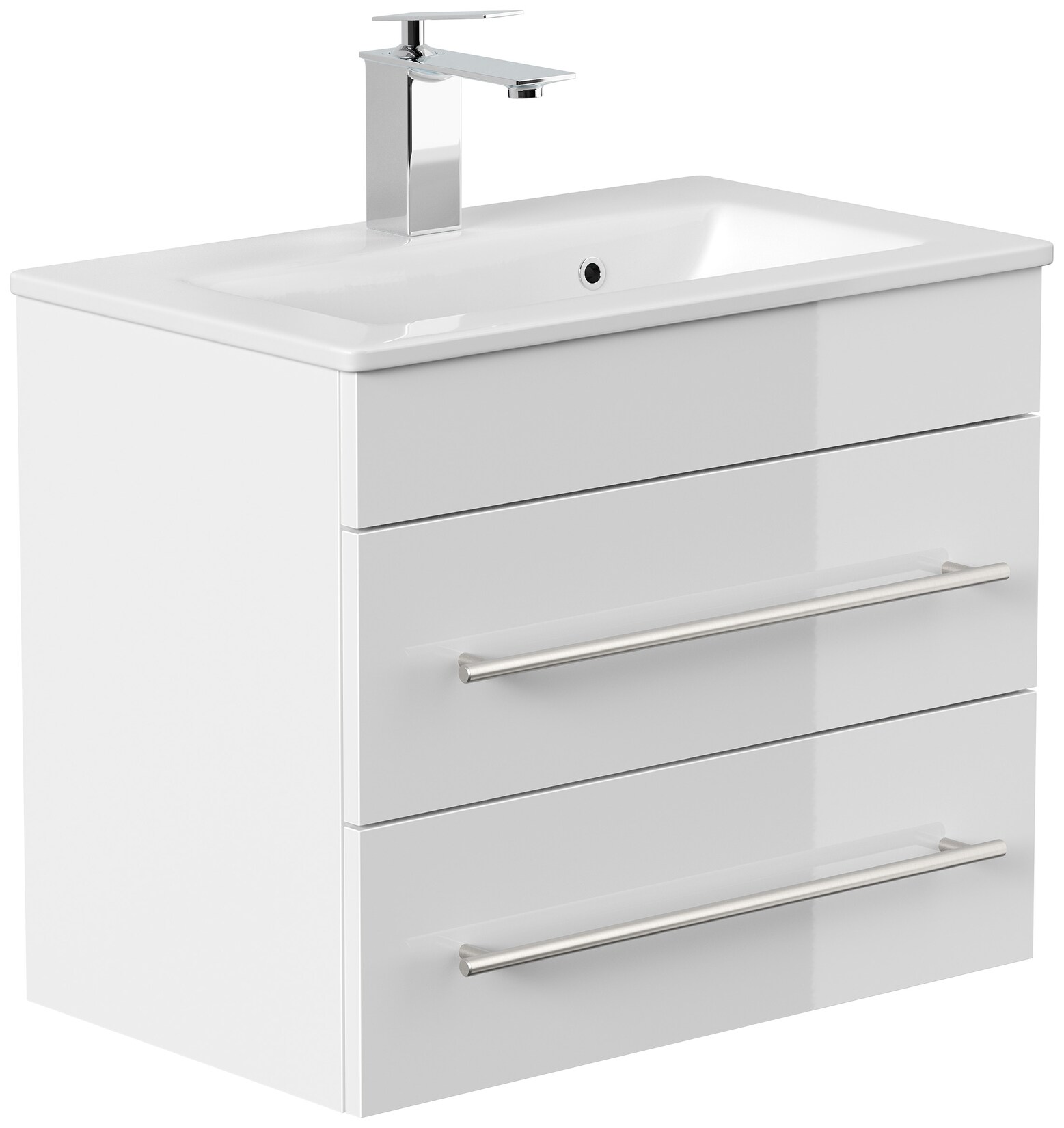 Badmöbel Portus 600 SlimLine weiss hochglanz | 04251982673966