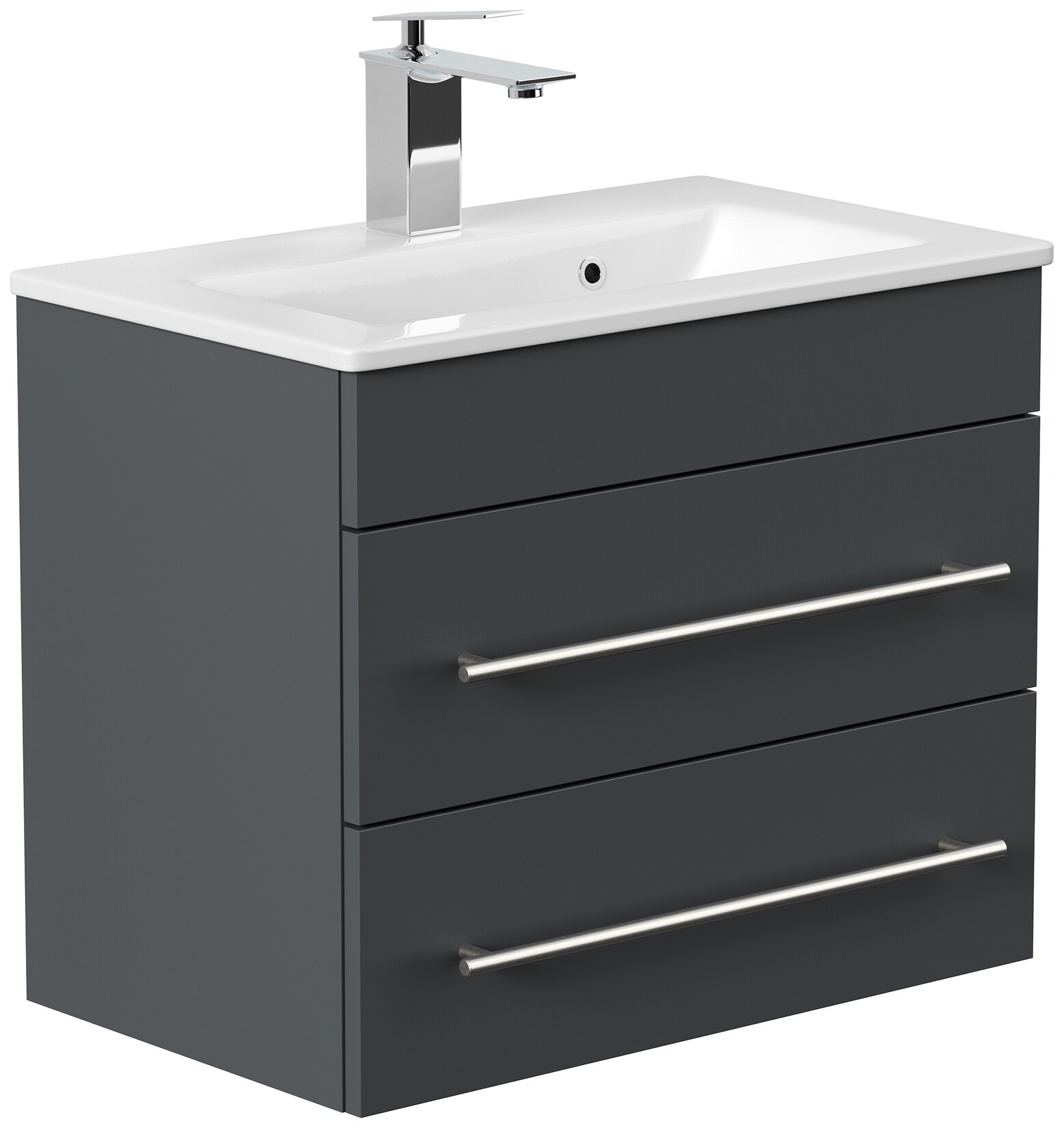 Badmöbel Portus 600 SlimLine weiss hochglanz | 04251982673973