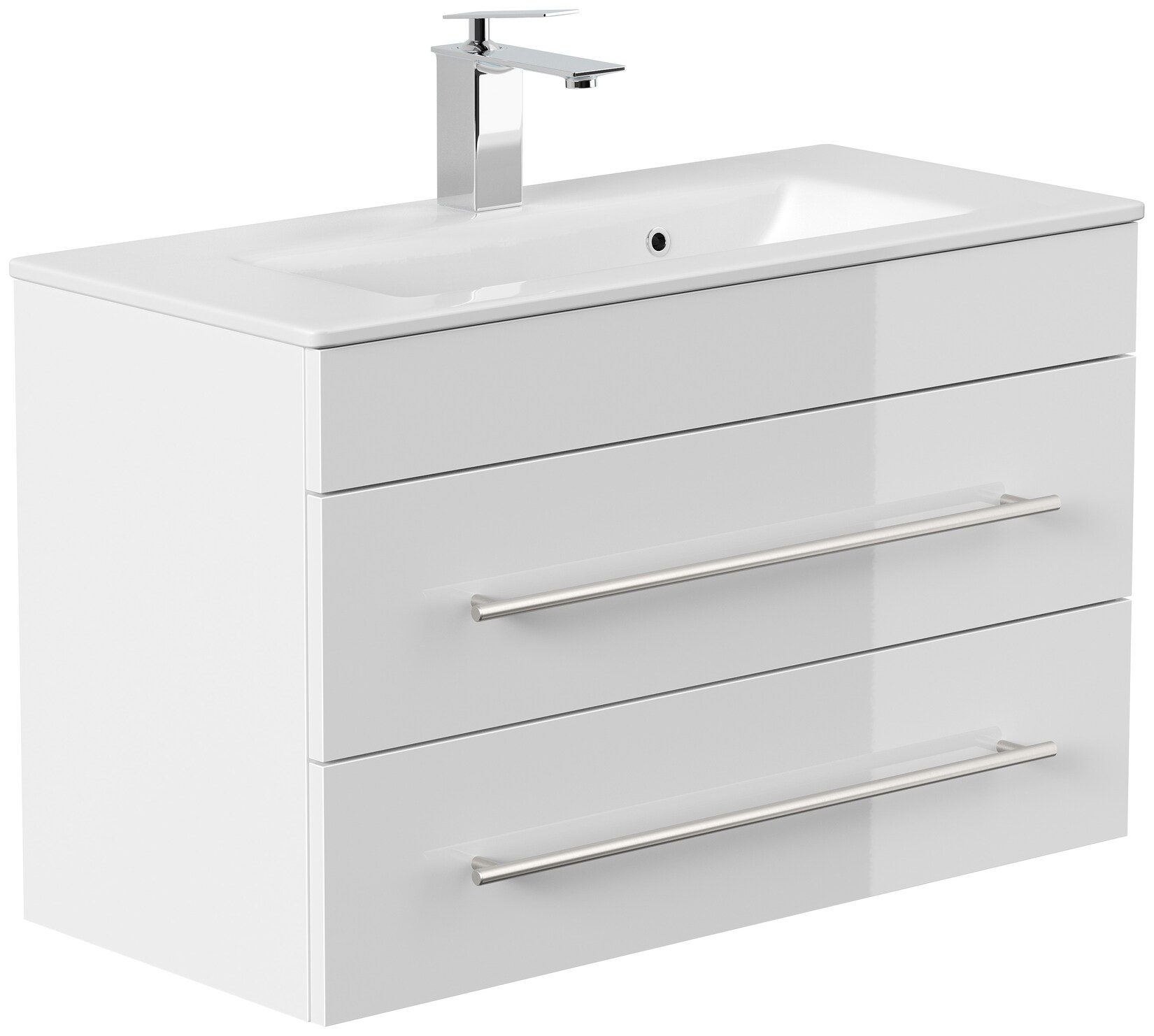 Badmöbel Portus 800 SlimLine weiss hochglanz | 04251982673997