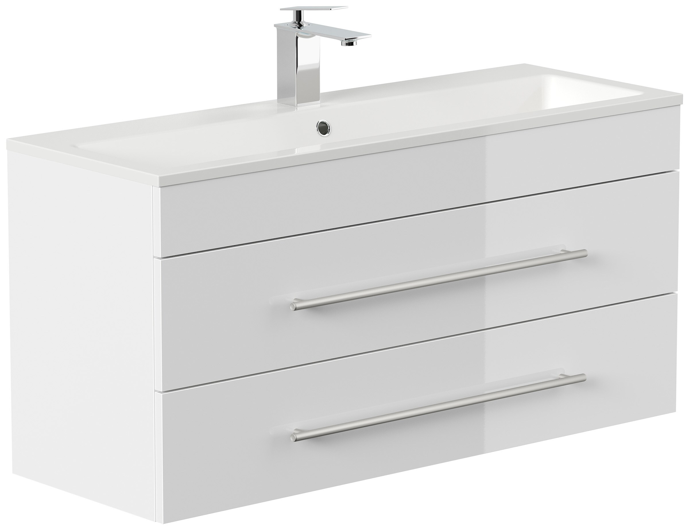 Badm&ouml;bel Portus 1000 SlimLine weiss hochglanz - Bild 1