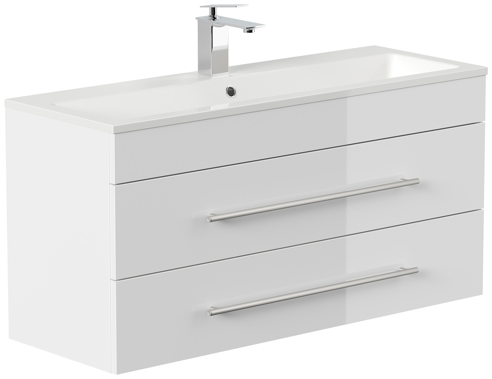 Badmöbel Portus 1000 SlimLine weiss hochglanz | 04251982676523