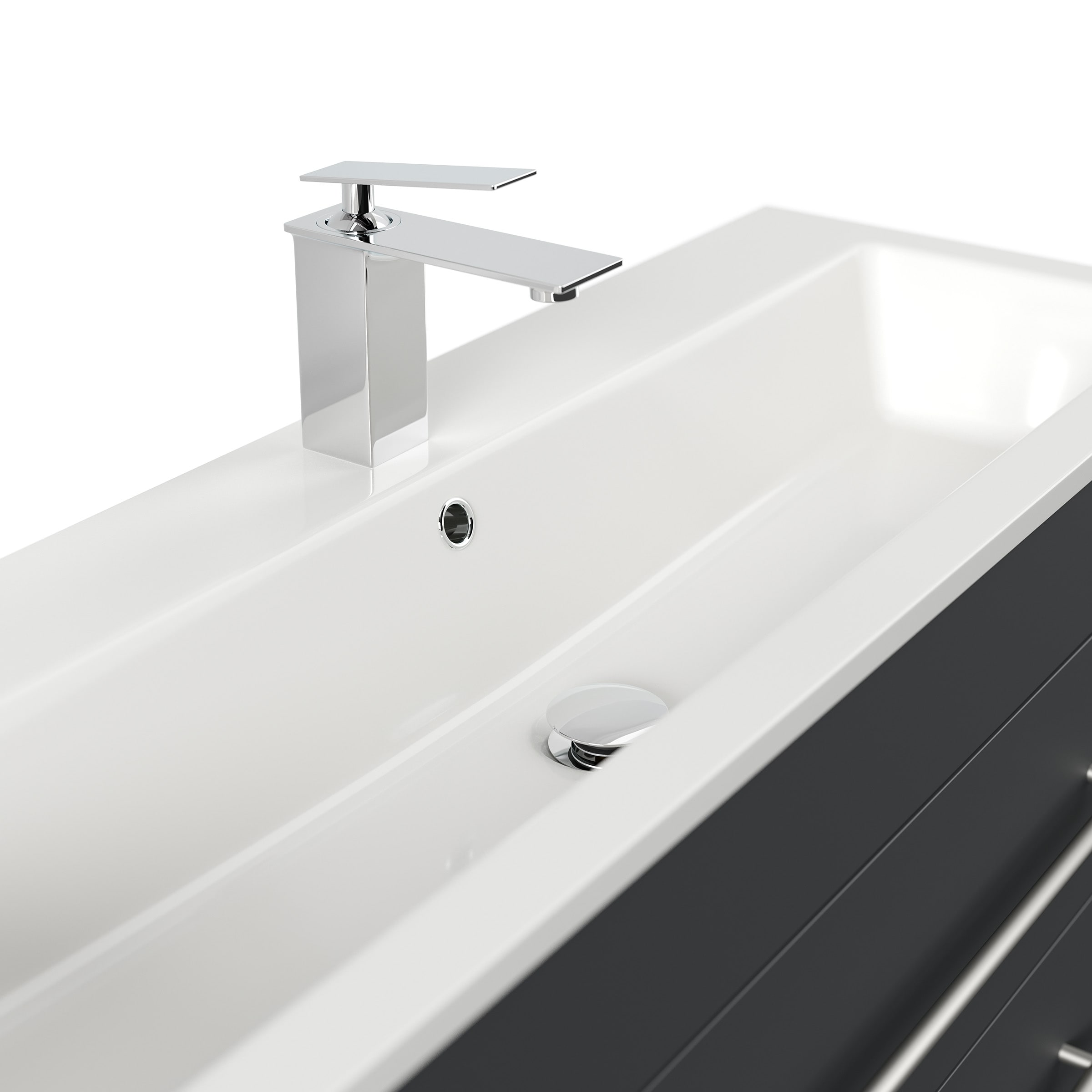 Badm&ouml;bel Portus 1000 SlimLine weiss hochglanz - Bild 1