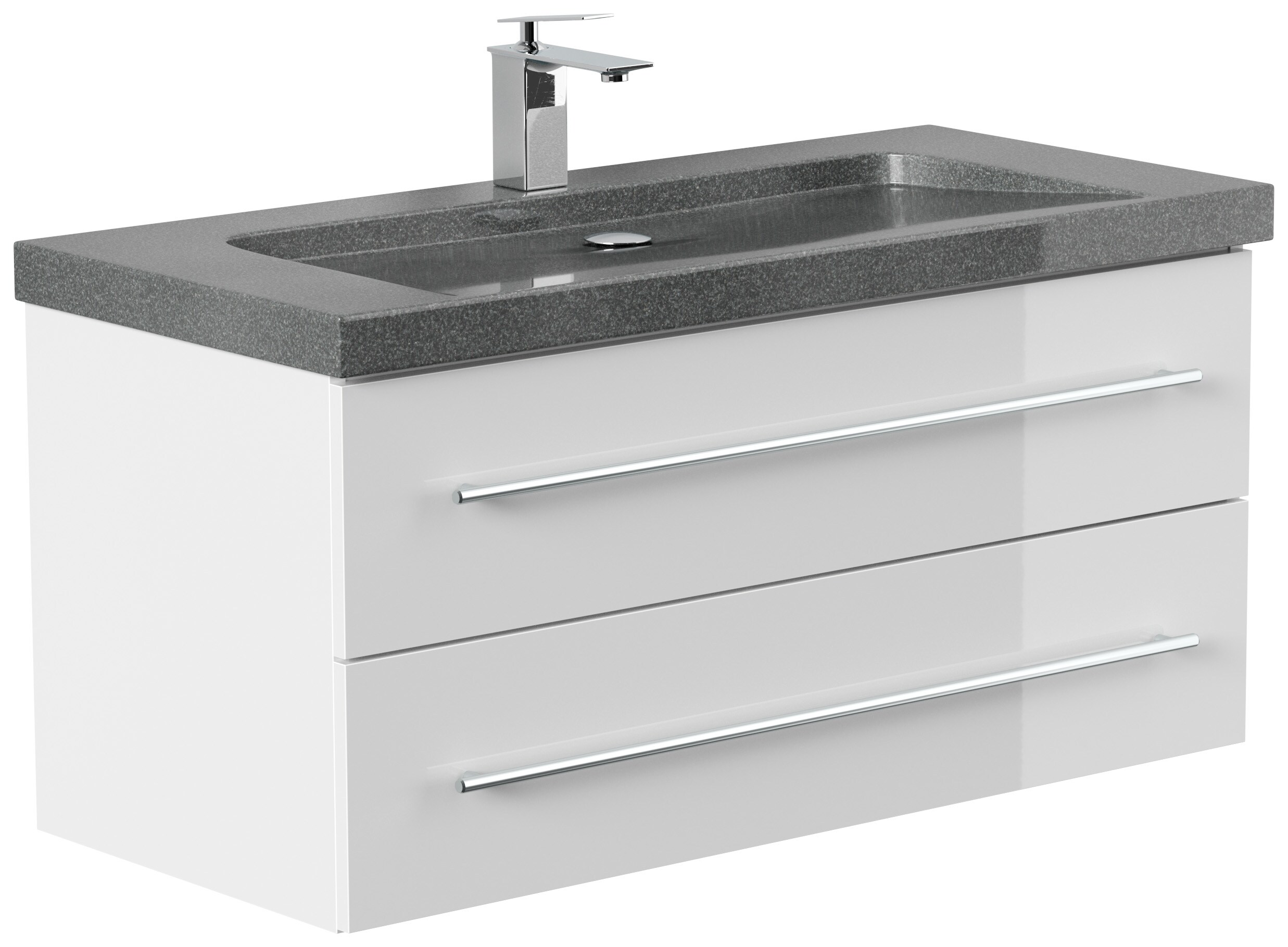 Badm&ouml;bel Granit G654 YAMO 100 cm 1 Hahnloch SoftClose in versch. Ausf&uuml;hrungen - Bild 1