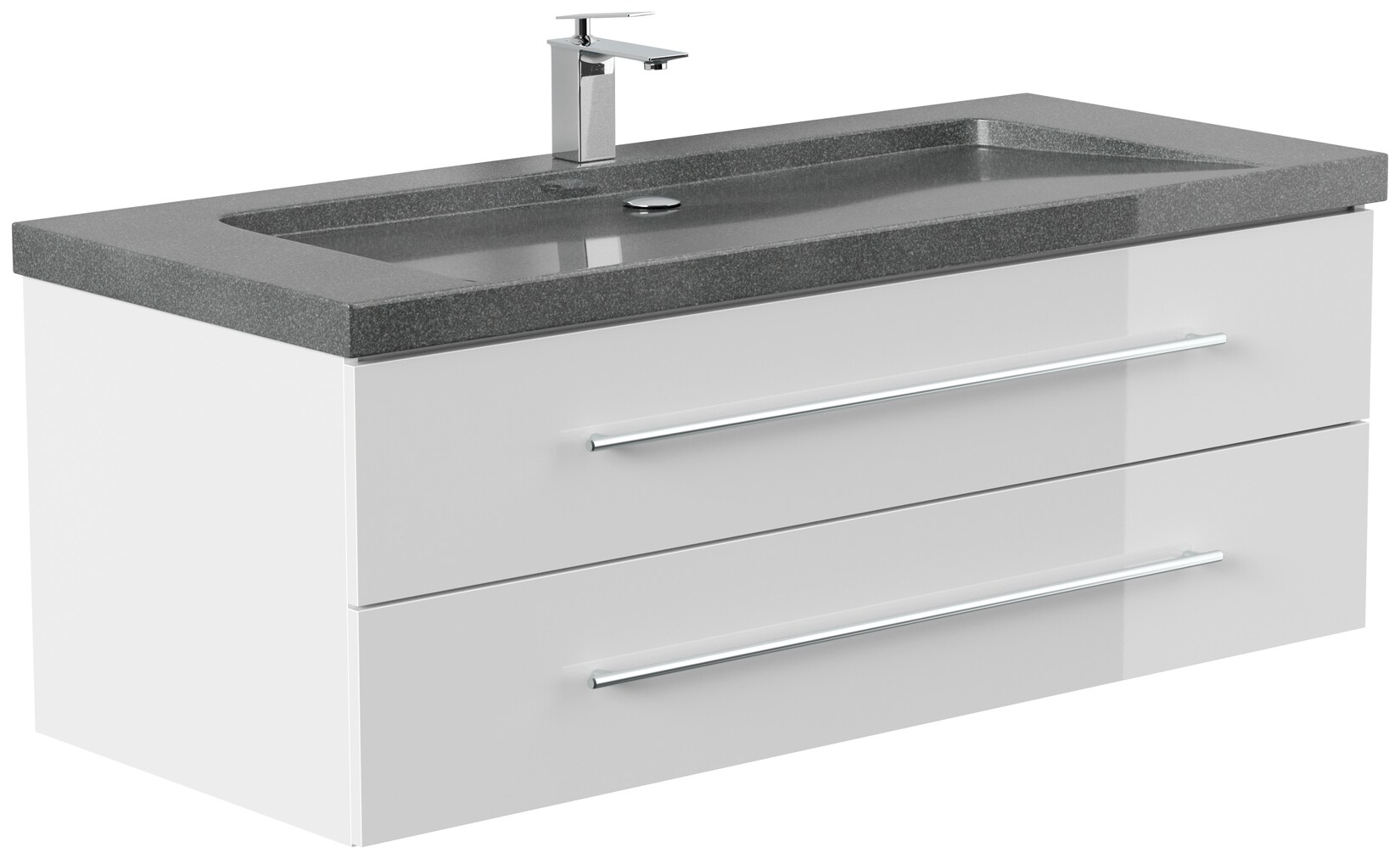 Badmöbel Granit G654 YAMO 130 cm 1 Hahnloch SoftClose in versch. Ausführungen