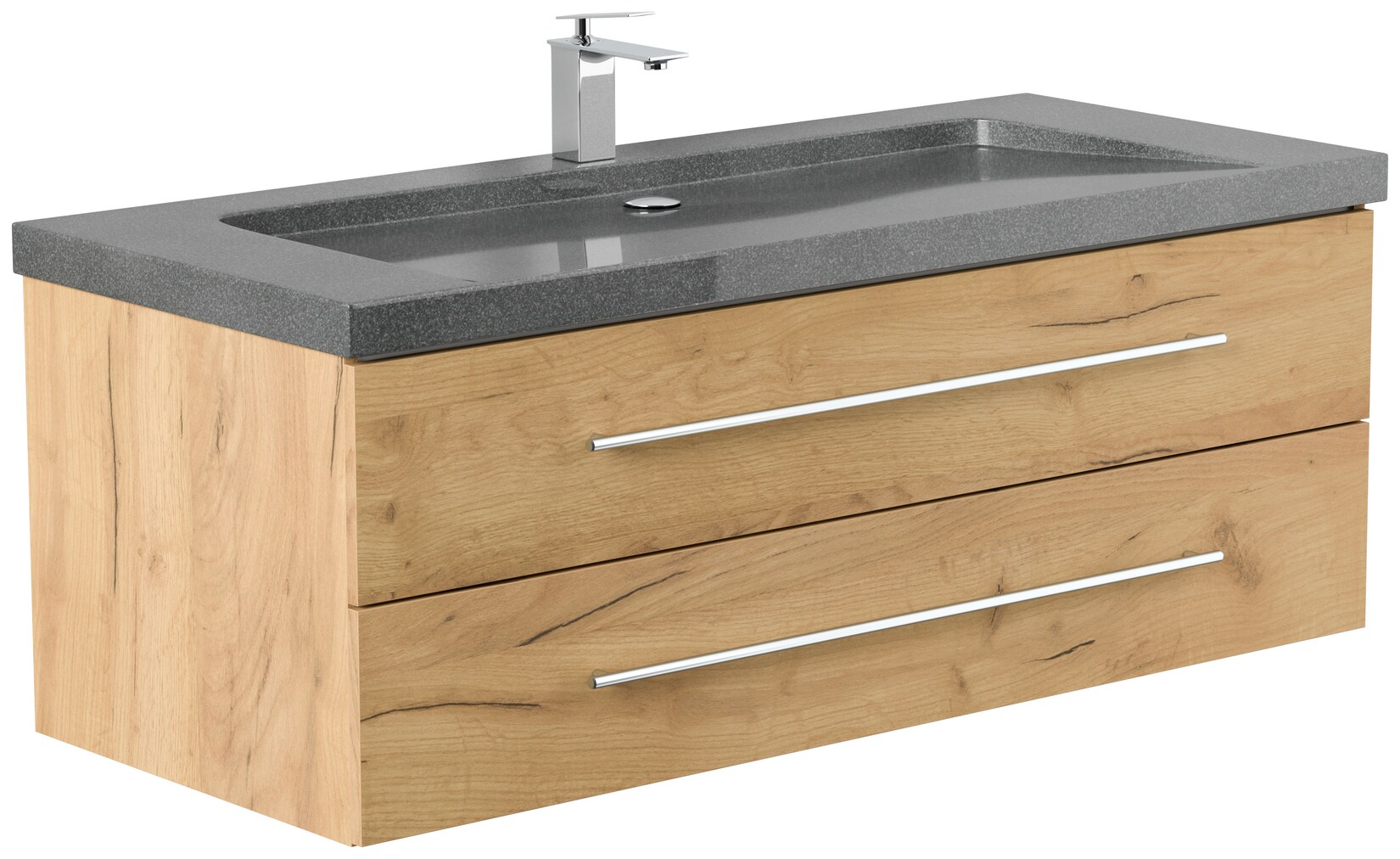 Badmöbel Granit G654 YAMO 130 cm 1 Hahnloch SoftClose in versch. Ausführungen