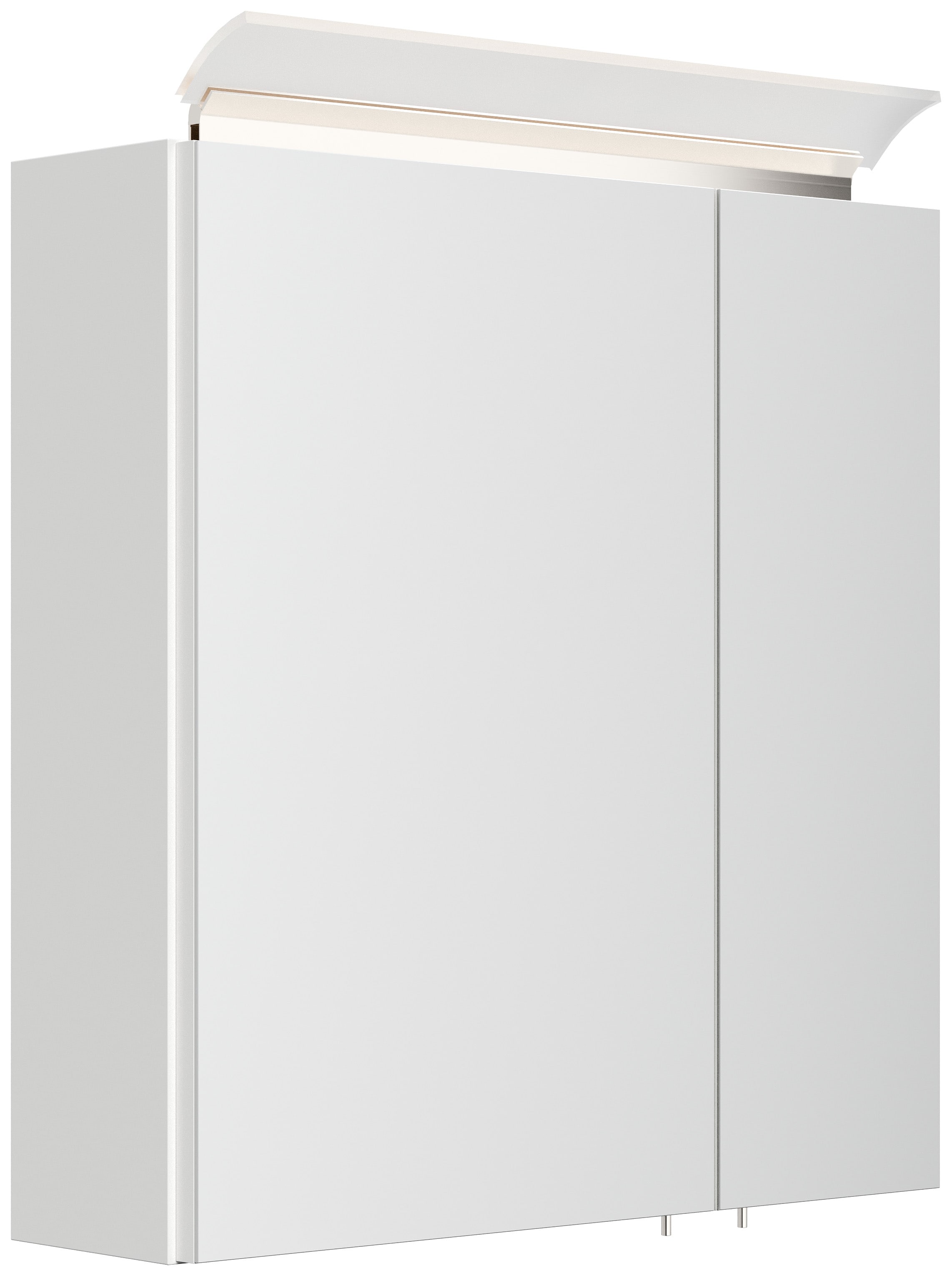 Spiegelschrank 60cm inkl. Design LED-Lampe und Glasb&ouml;den weiss hochglanz - Bild 1