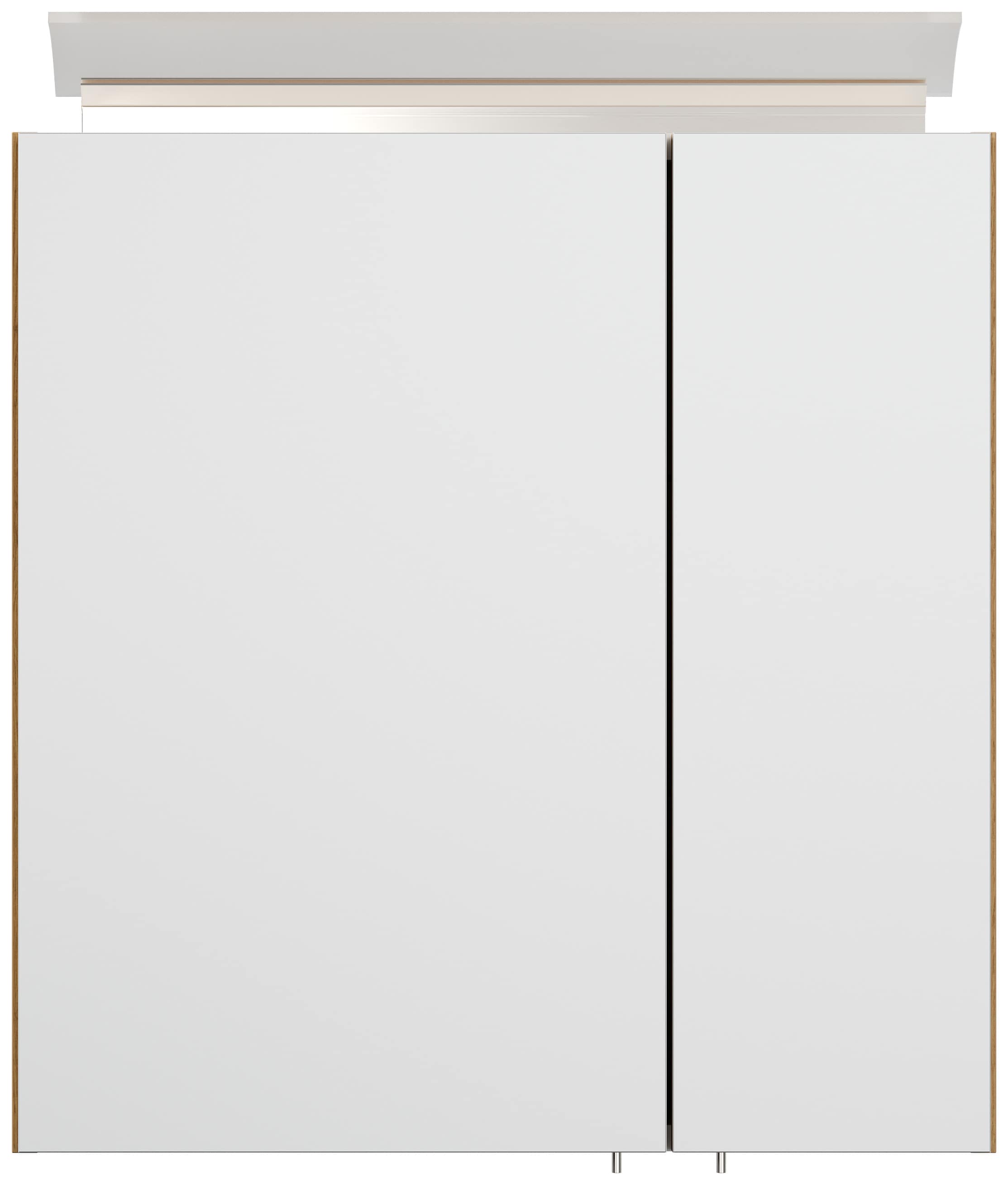 Spiegelschrank 60cm inkl. Design LED-Lampe und Glasb&ouml;den weiss hochglanz - Bild 1