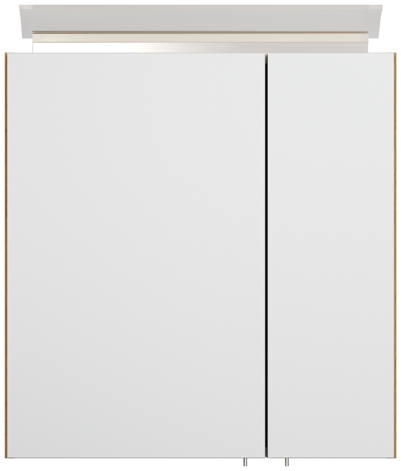 Spiegelschrank 60cm inkl. Design LED-Lampe und Glasböden weiss hochglanz | 04251982674239