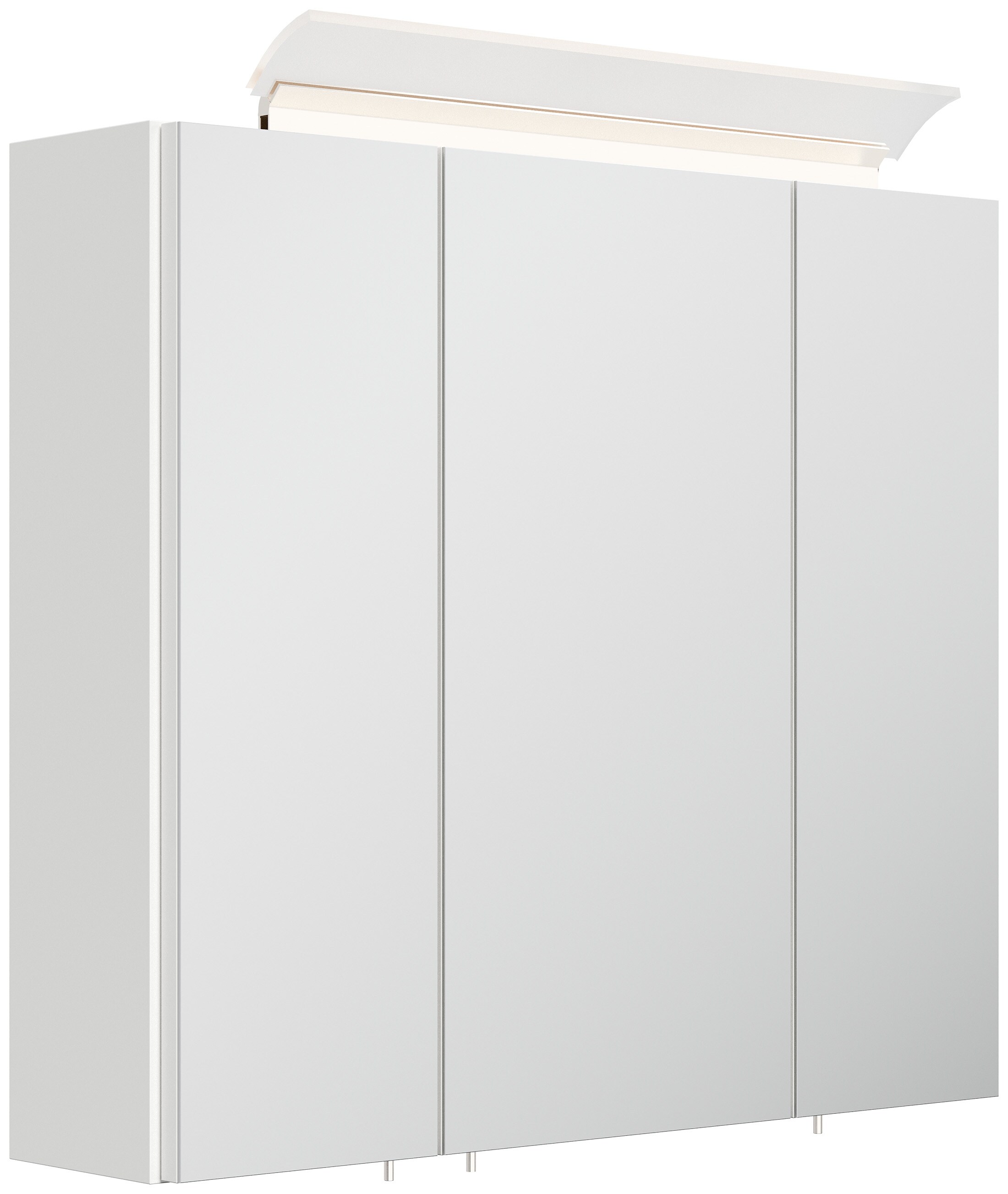 Spiegelschrank 70cm inkl. Design LED-Lampe und Glasb&ouml;den weiss hochglanz - Bild 1