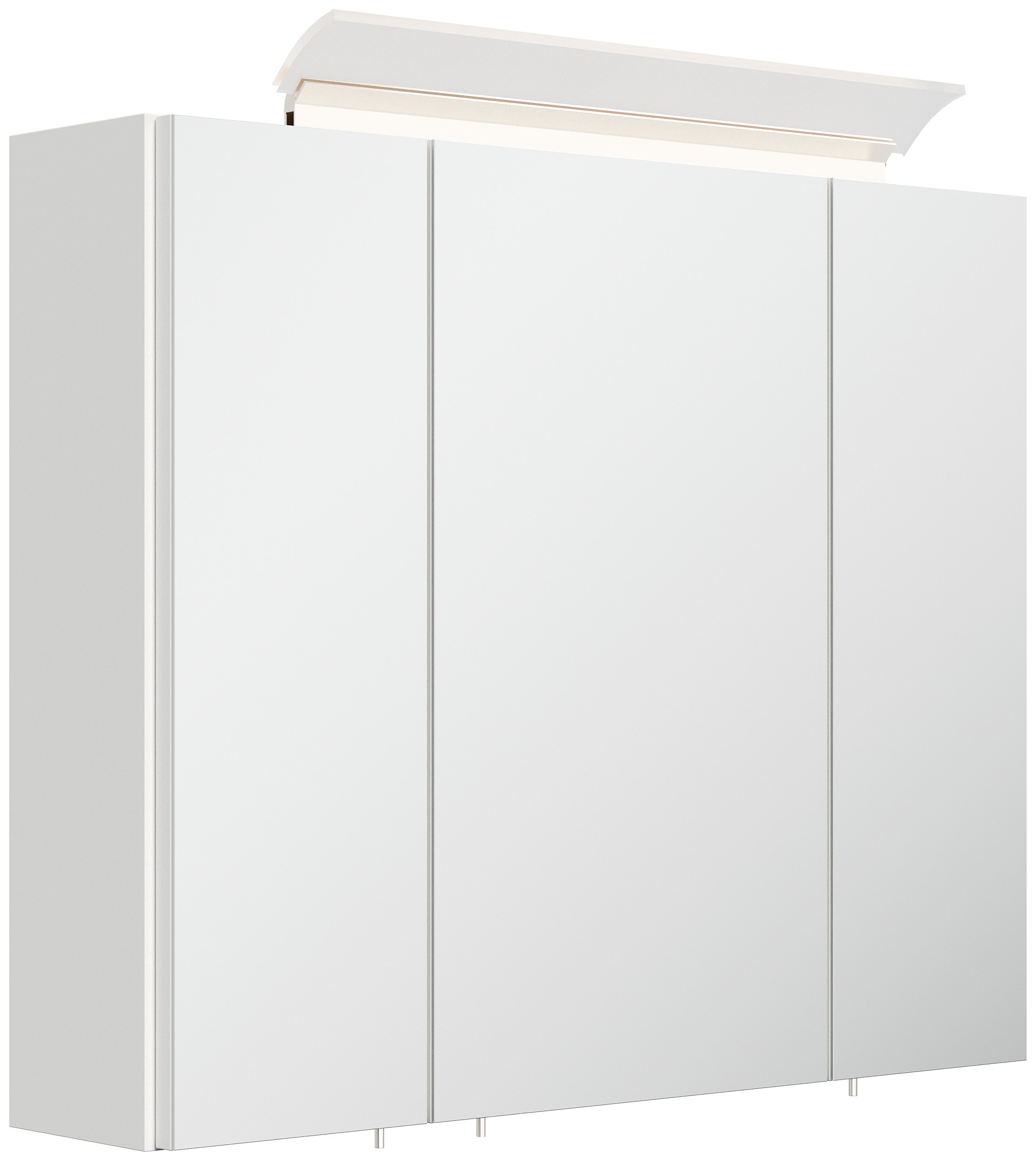 Spiegelschrank 75cm inkl. Design LED-Lampe und Glasb&ouml;den weiss hochglanz - Bild 1