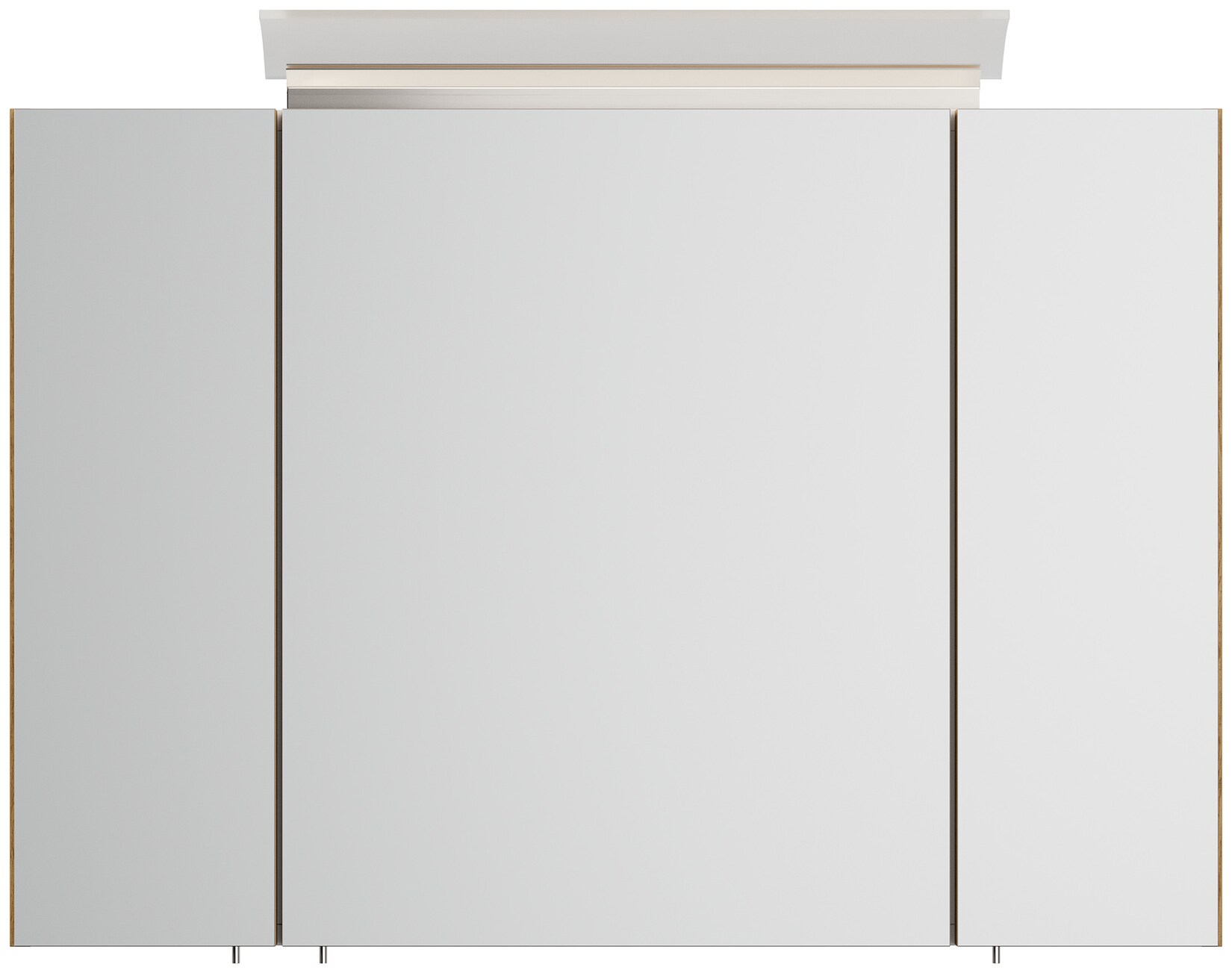 Spiegelschrank 90cm inkl. Design LED-Lampe und Glasböden weiss hochglanz | 04251982674352