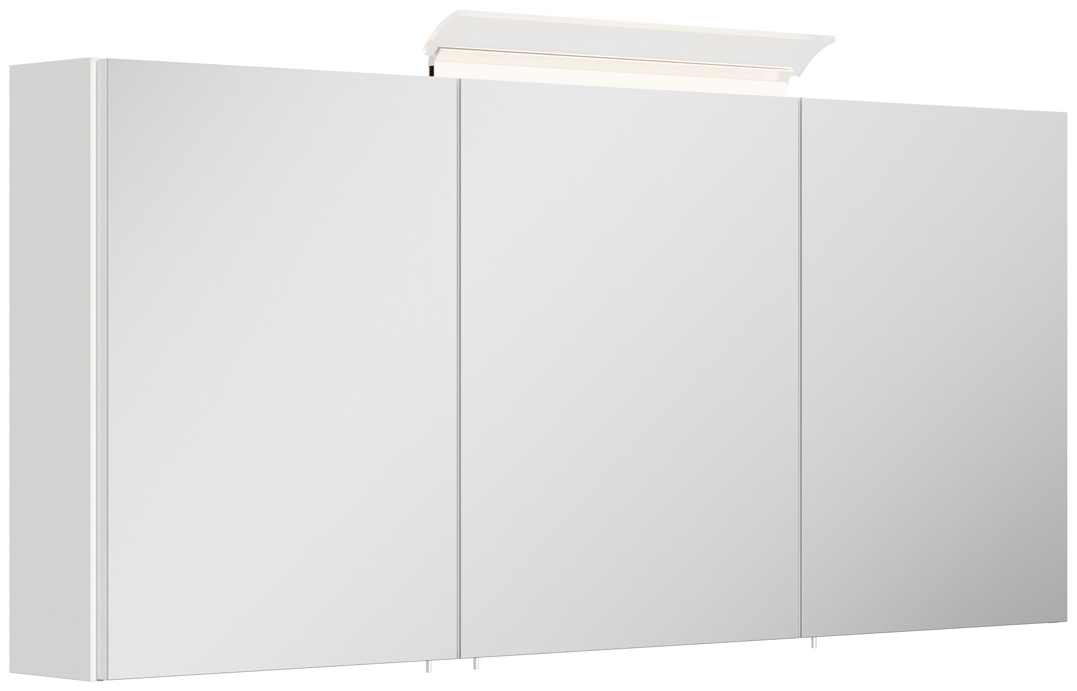 Spiegelschrank 140cm inkl. Design LED-Lampe und Glasb&ouml;den weiss hochglanz - Bild 1