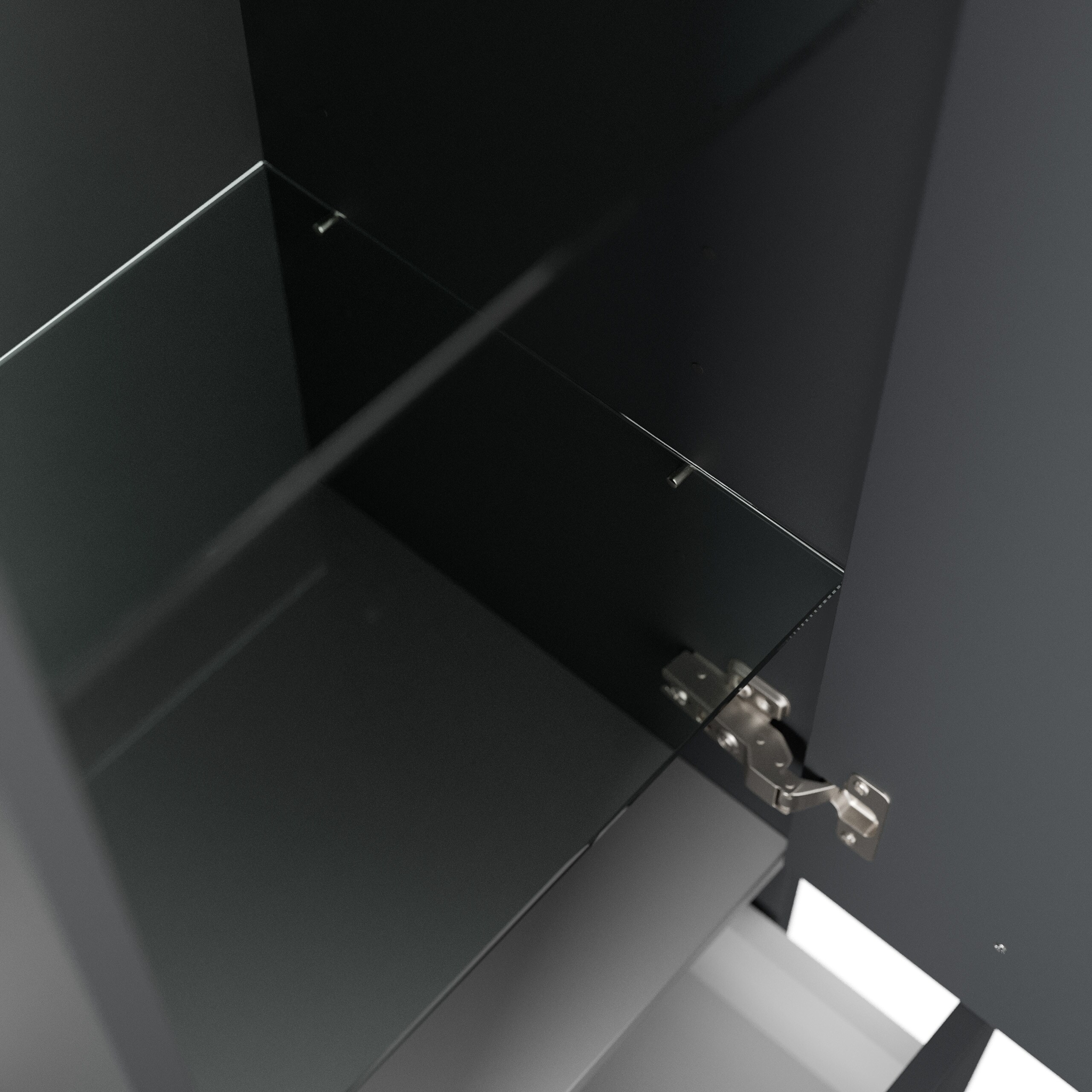 Hochschrank 120 cm weiss hochglanz mit Glaseinlagen - Bild 1