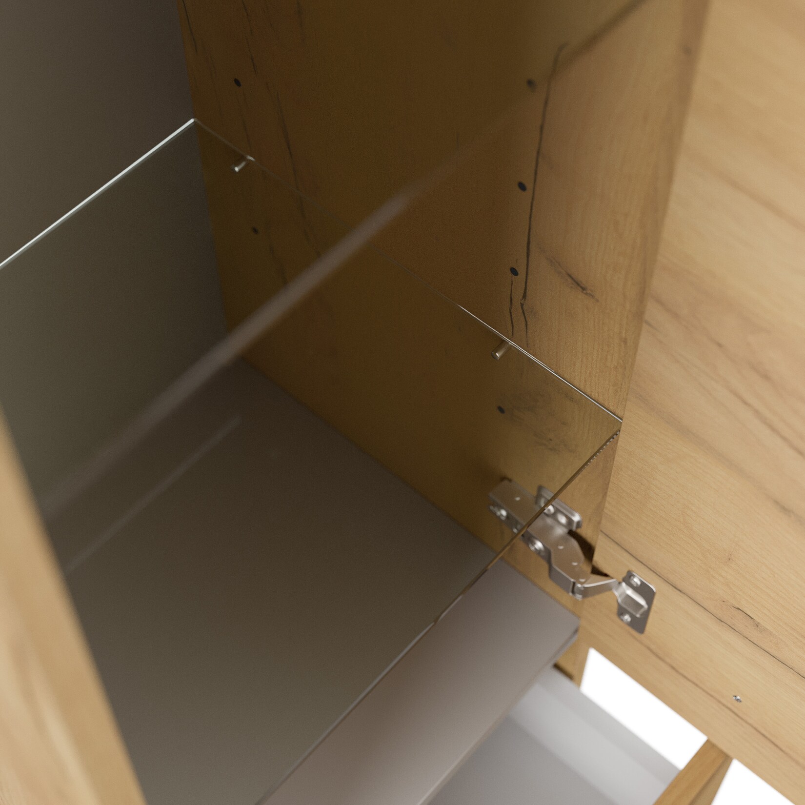 Hochschrank 120 cm weiss hochglanz mit Glaseinlagen | 04251982674680