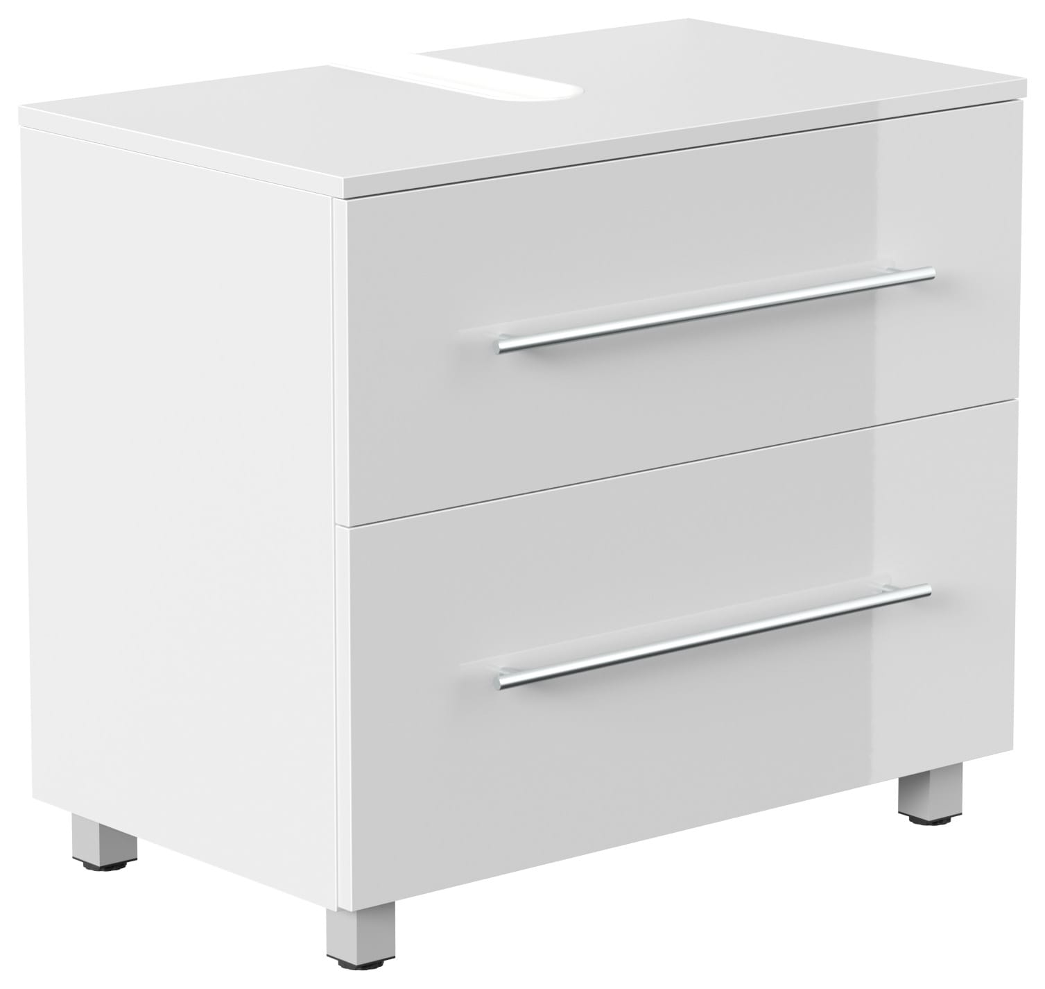 Mondial Universal Unterbau auf Standf&uuml;&szlig;en 70 cm SoftClose weiss hochglanz - Bild 1