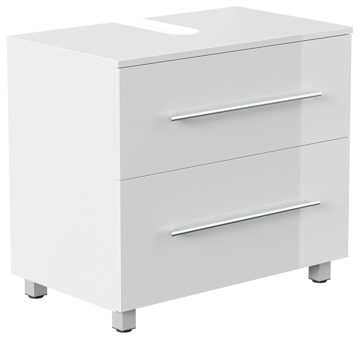 Mondial Universal Unterbau auf Standfüßen 70 cm SoftClose weiss hochglanz