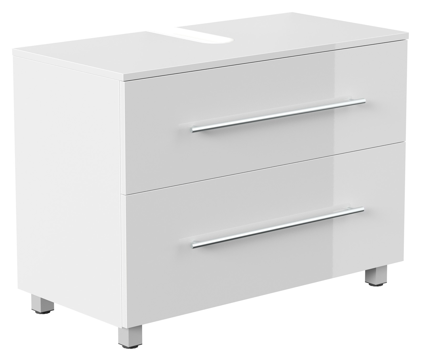 Mondial Universal Unterbau auf Standf&uuml;&szlig;en 85 cm SoftClose weiss hochglanz - Bild 1