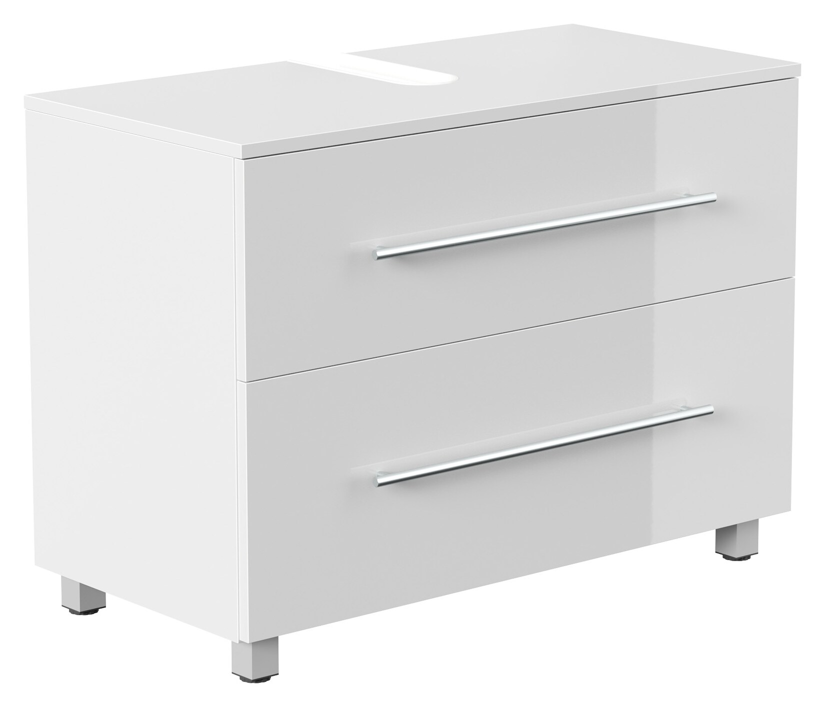 Mondial Universal Unterbau auf Standfüßen 85 cm SoftClose weiss hochglanz
