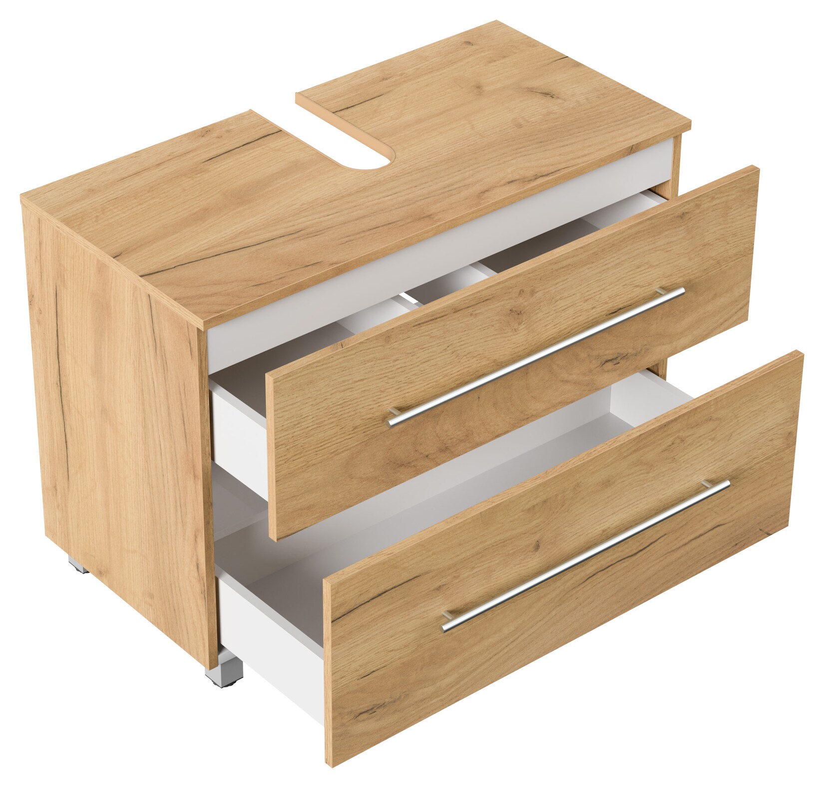 Mondial Universal Unterbau auf Standfüßen 85 cm SoftClose weiss hochglanz