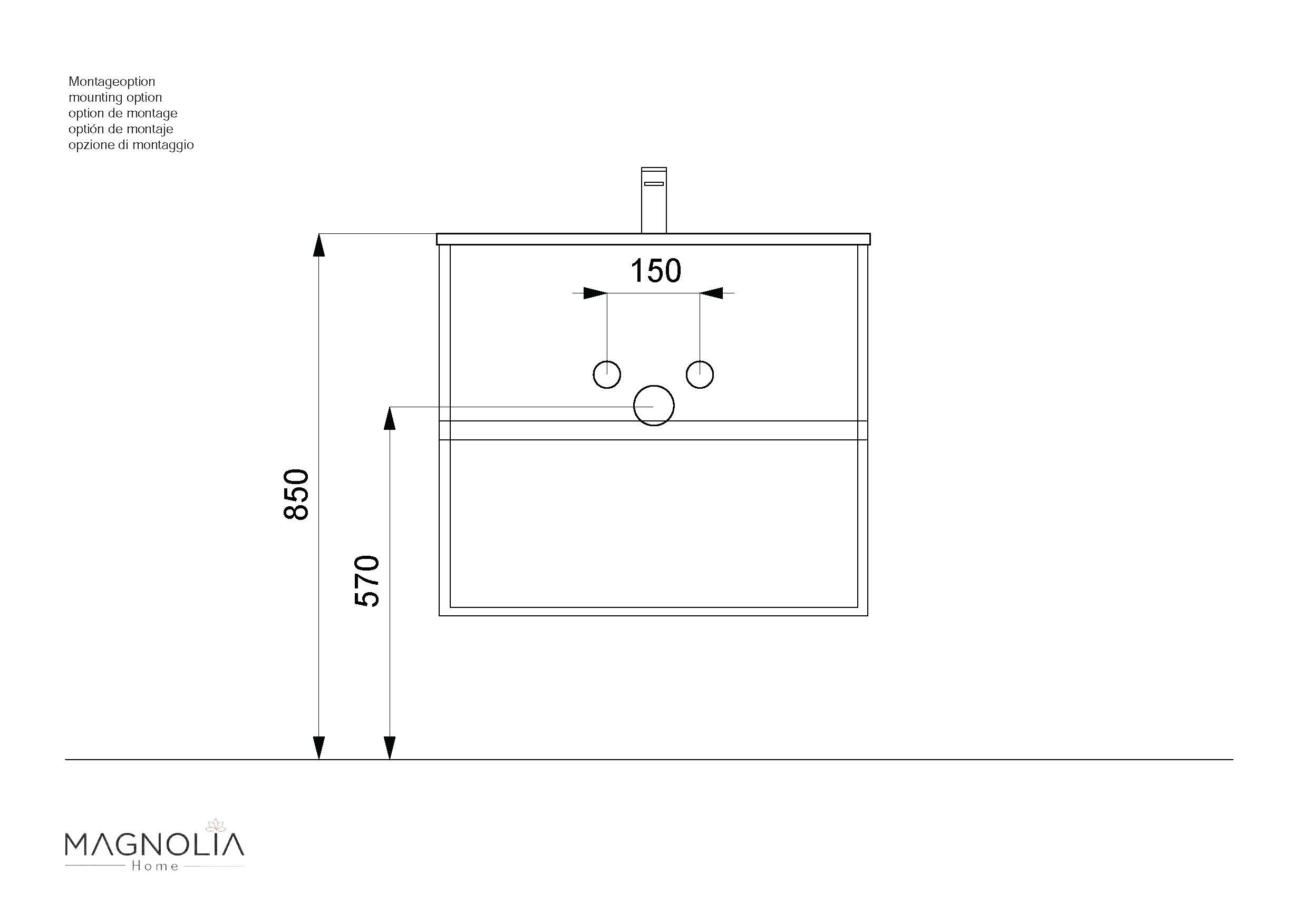 Badm&ouml;bel Limes & Waschtisch 70cm 2 Greifraum SoftClose Ausz&uuml;ge wei&szlig; Hg - Bild 1