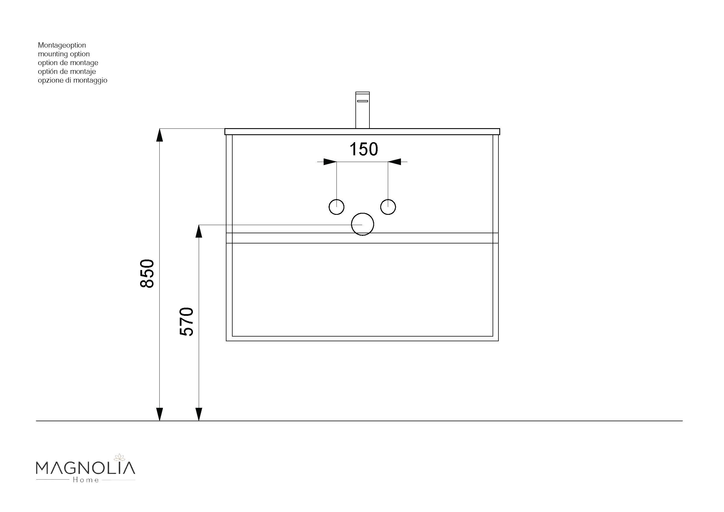 Badm&ouml;bel Limes & Waschtisch 80cm 2 Greifraum SoftClose Ausz&uuml;ge wei&szlig; Hgl - Bild 1